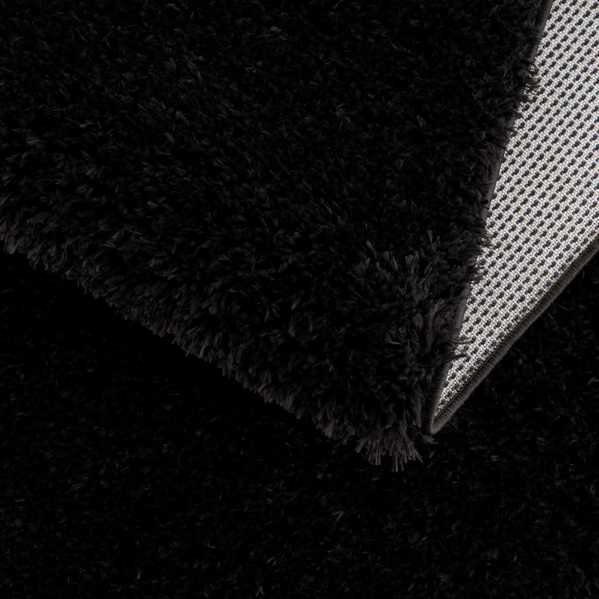 Modern Solid Black Plush Pile Moroccan Style Washable Area Rug - Image 8