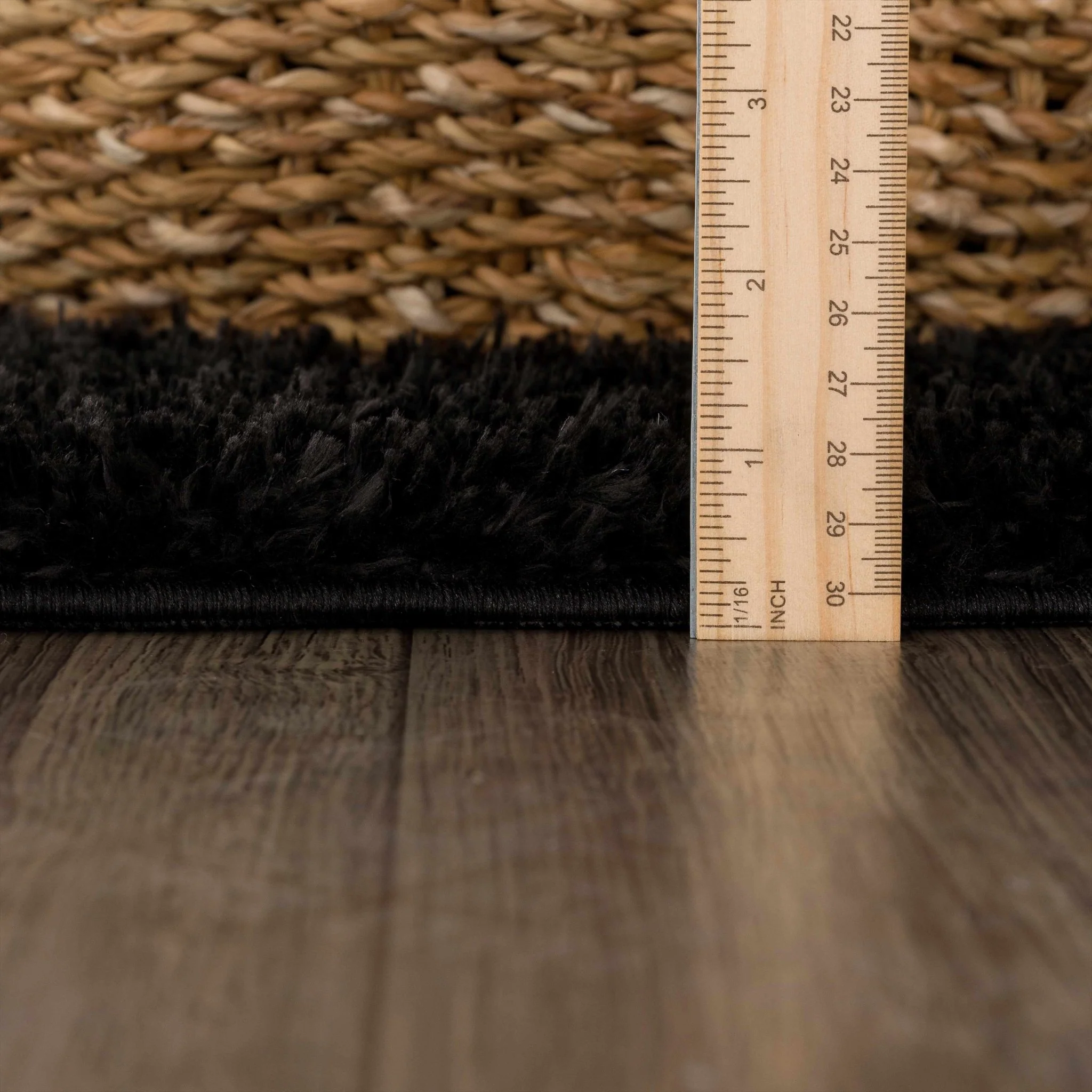 Modern Solid Black Plush Pile Moroccan Area Rug - Image 9