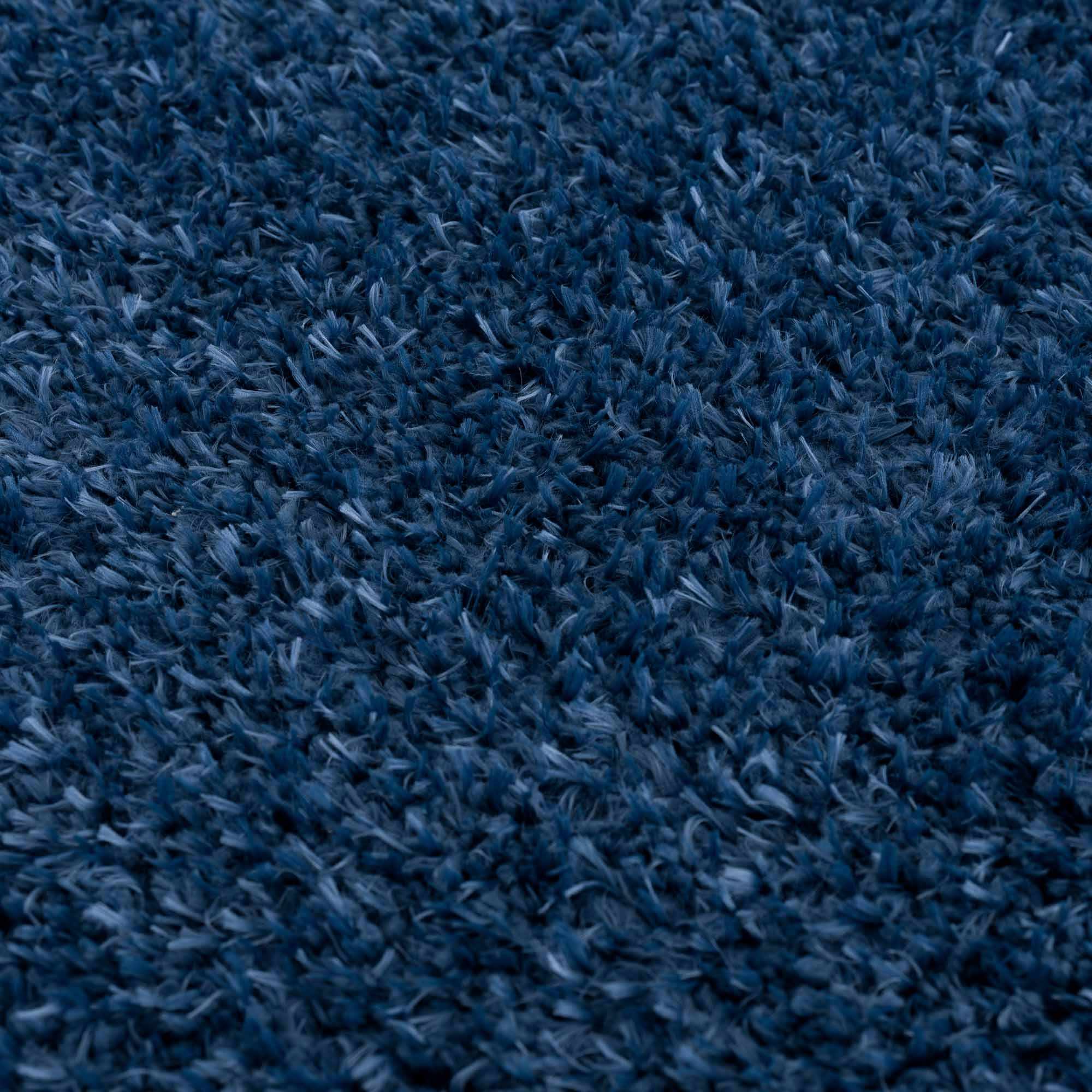 Modern Solid Blue Plush Pile Moroccan Style Washable Area Rug - Image 12
