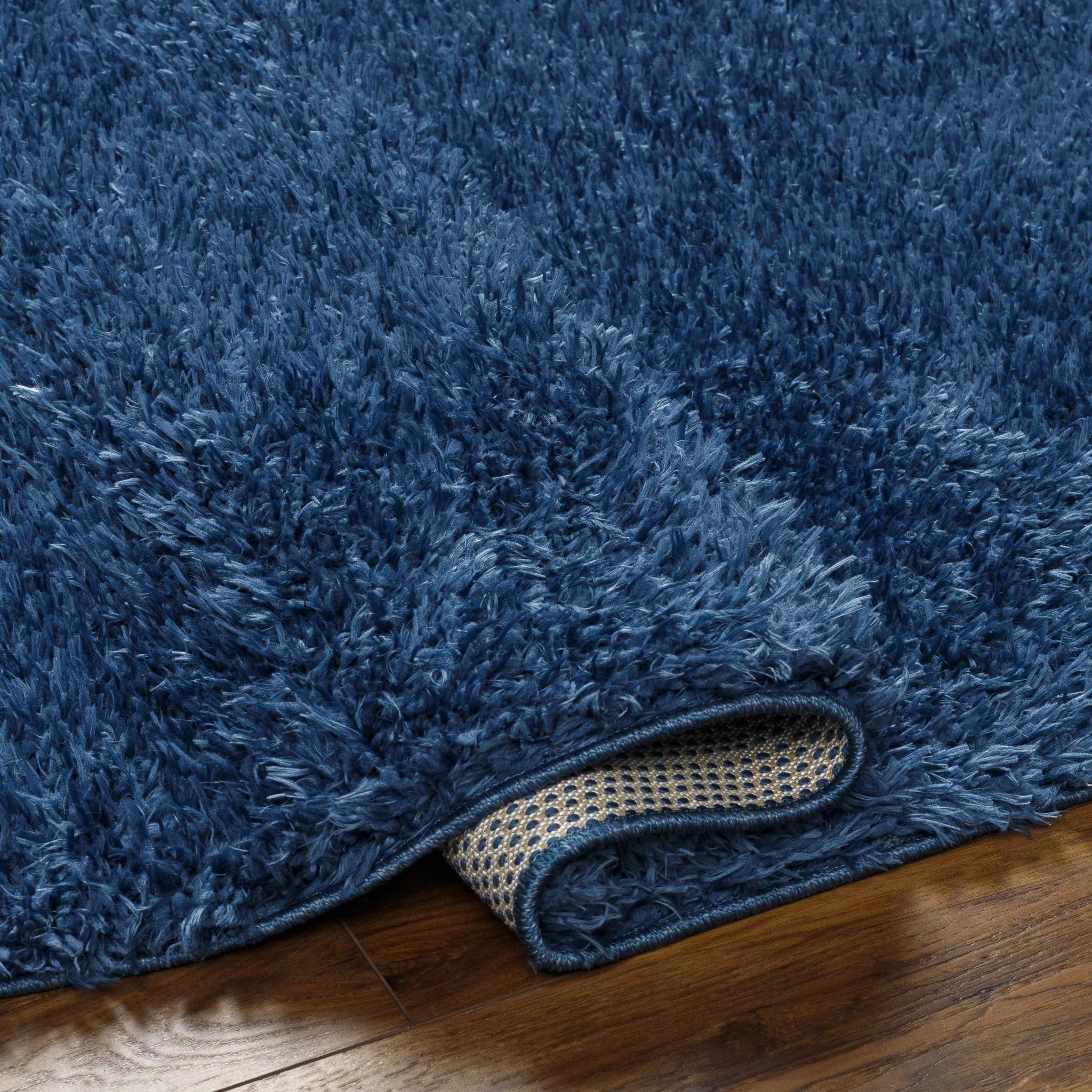 Modern Solid Blue Plush Pile Moroccan Style Washable Area Rug - Image 21