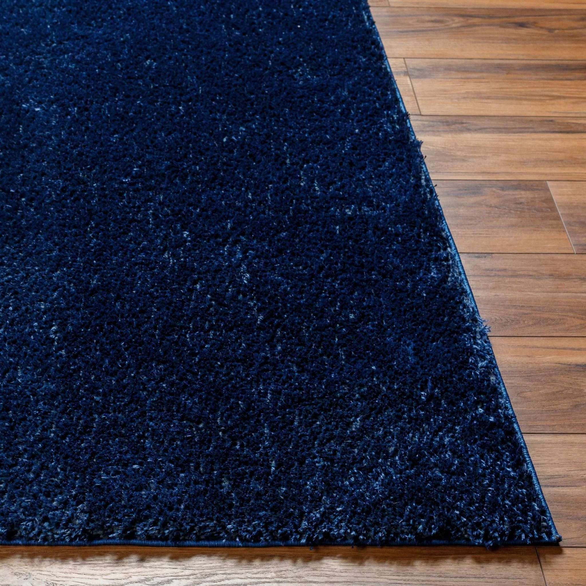 Modern Solid Blue Plush Pile Moroccan Area Rug - Image 15
