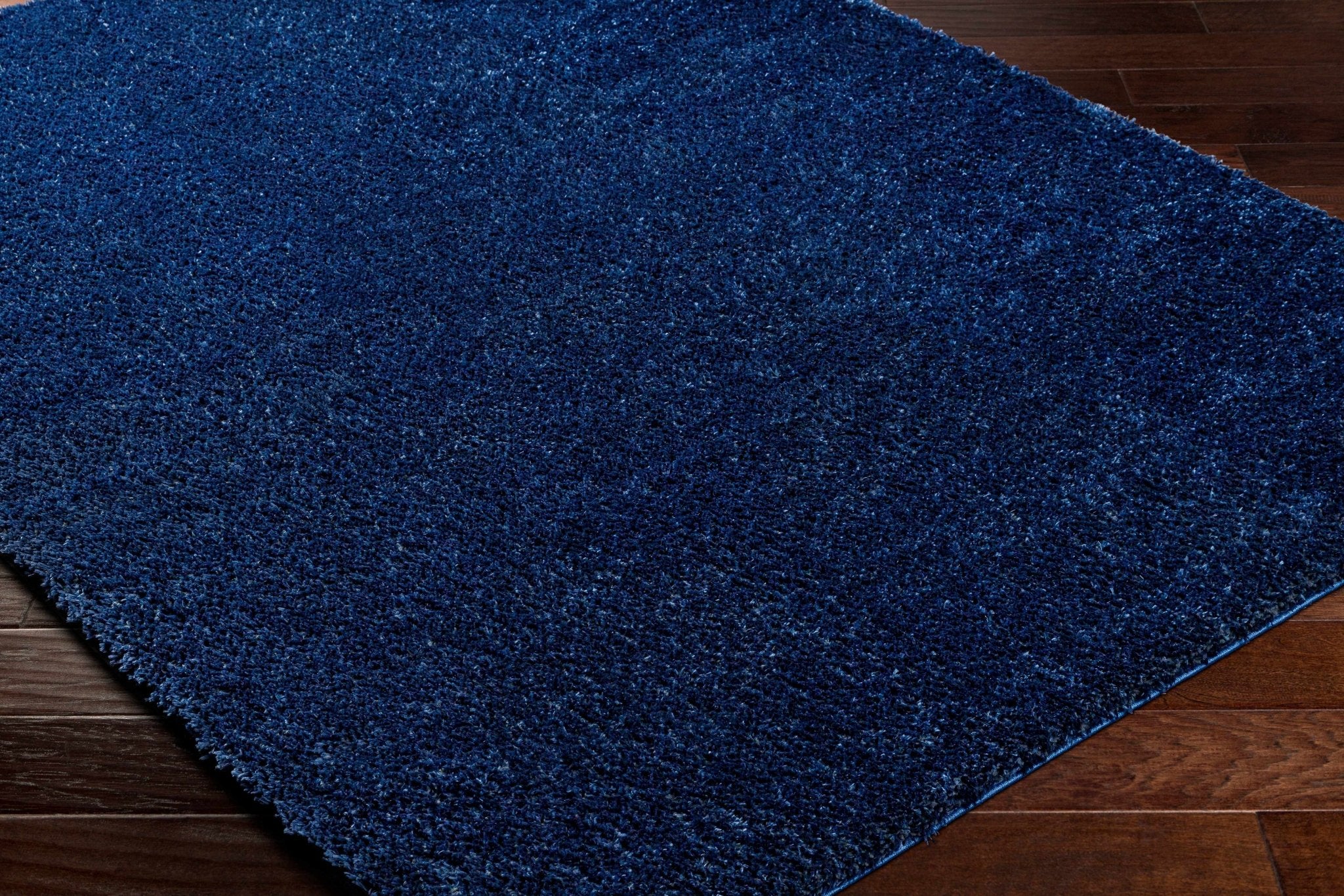 Modern Solid Blue Plush Pile Moroccan Area Rug - Image 16