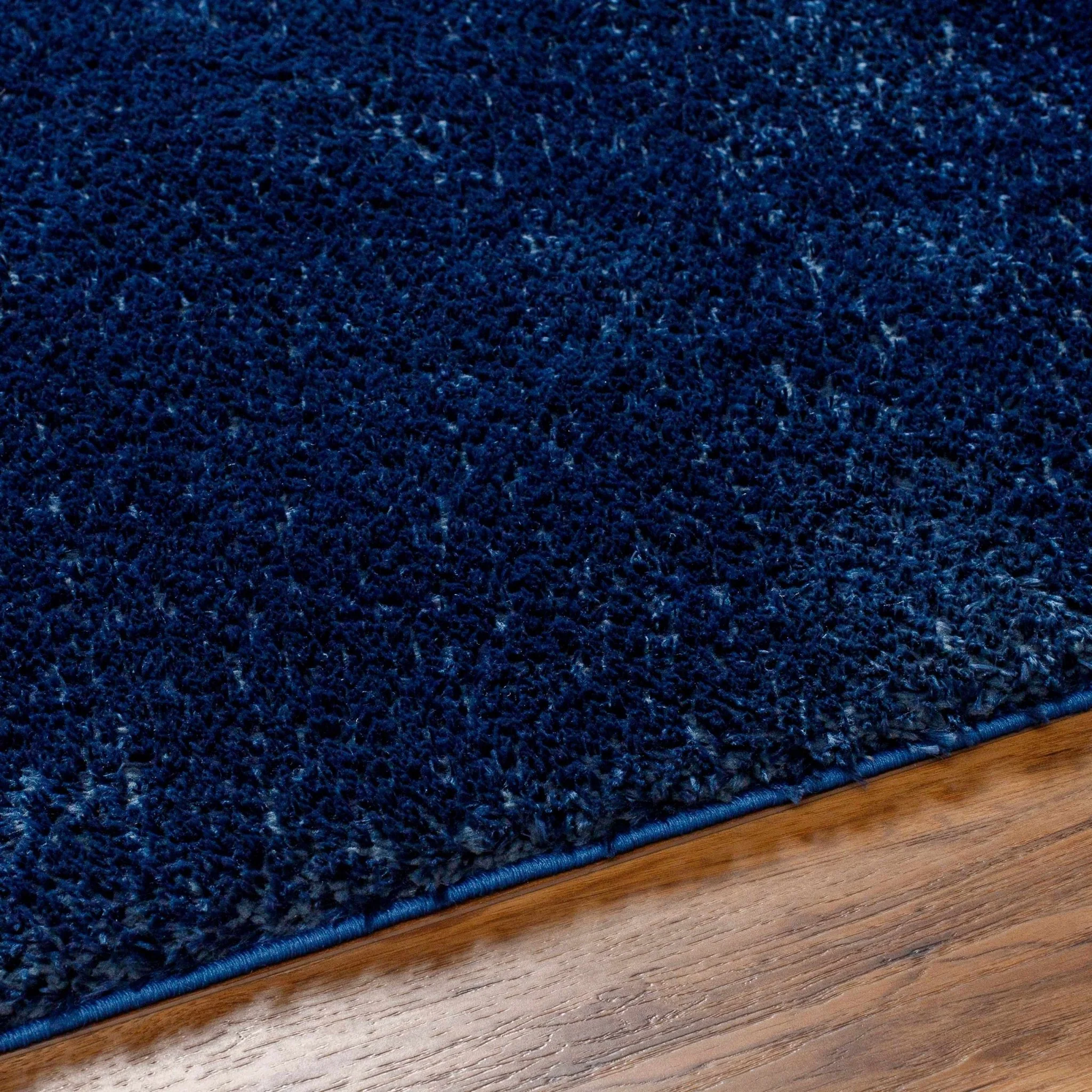 Modern Solid Blue Plush Pile Moroccan Area Rug - Image 18