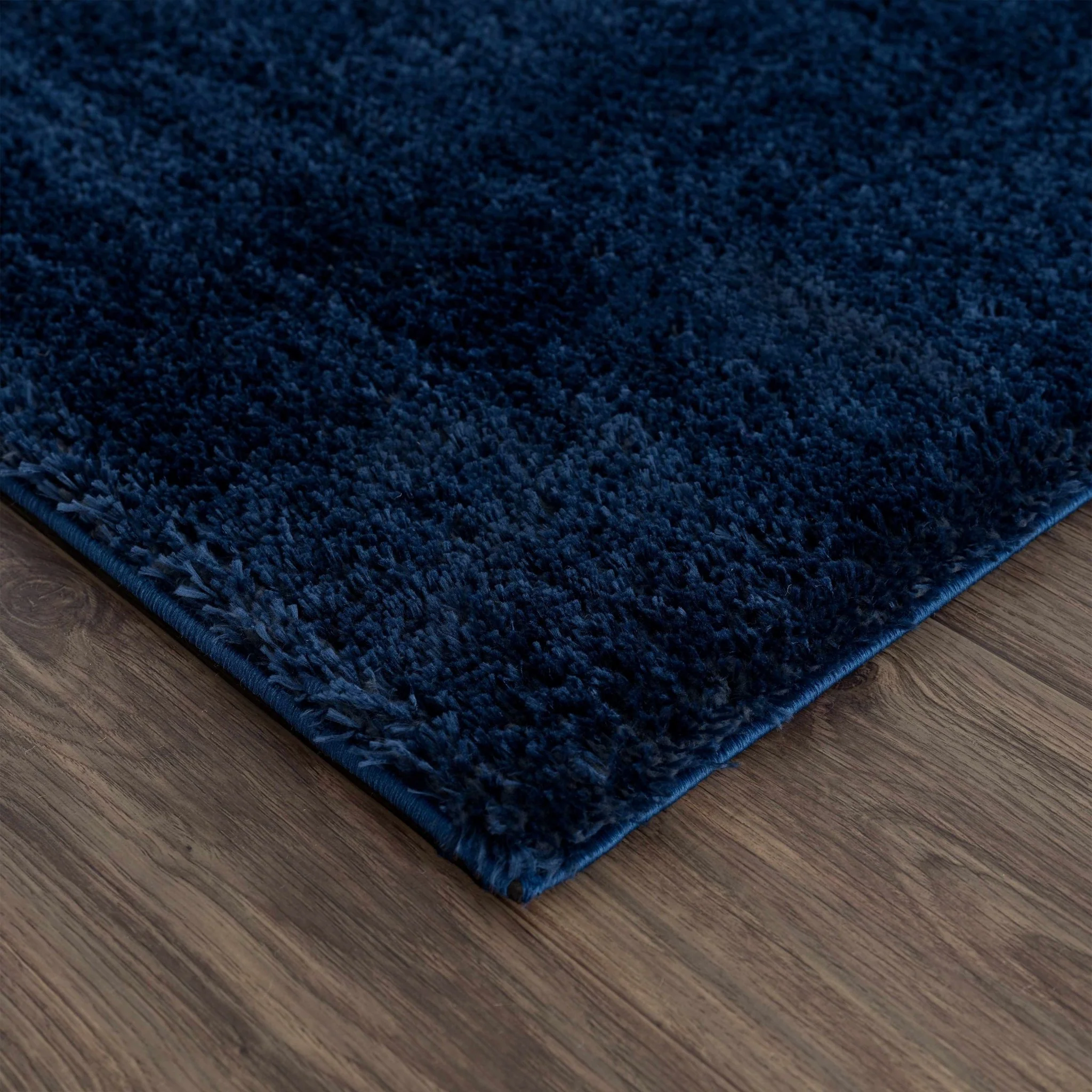 Modern Solid Blue Plush Pile Moroccan Area Rug - Image 3