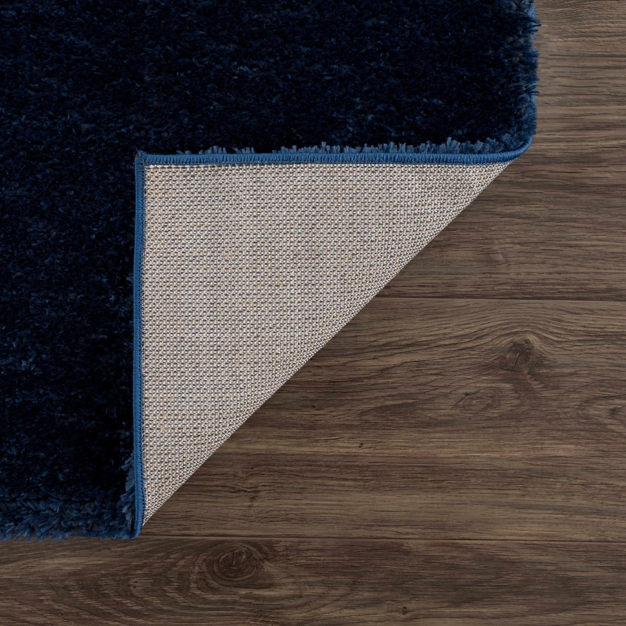 Modern Solid Blue Plush Pile Moroccan Area Rug - Image 4