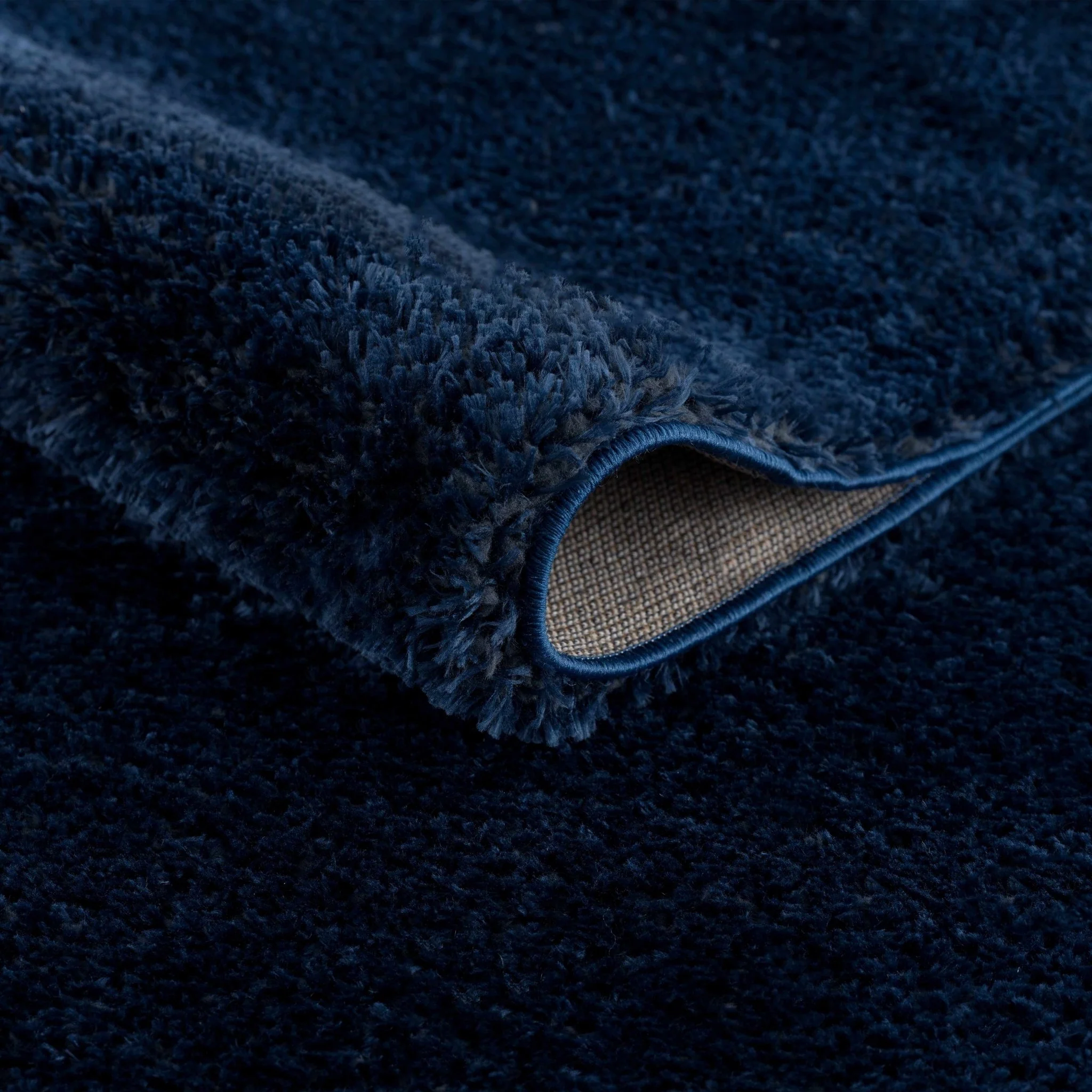 Modern Solid Blue Plush Pile Moroccan Area Rug - Image 5