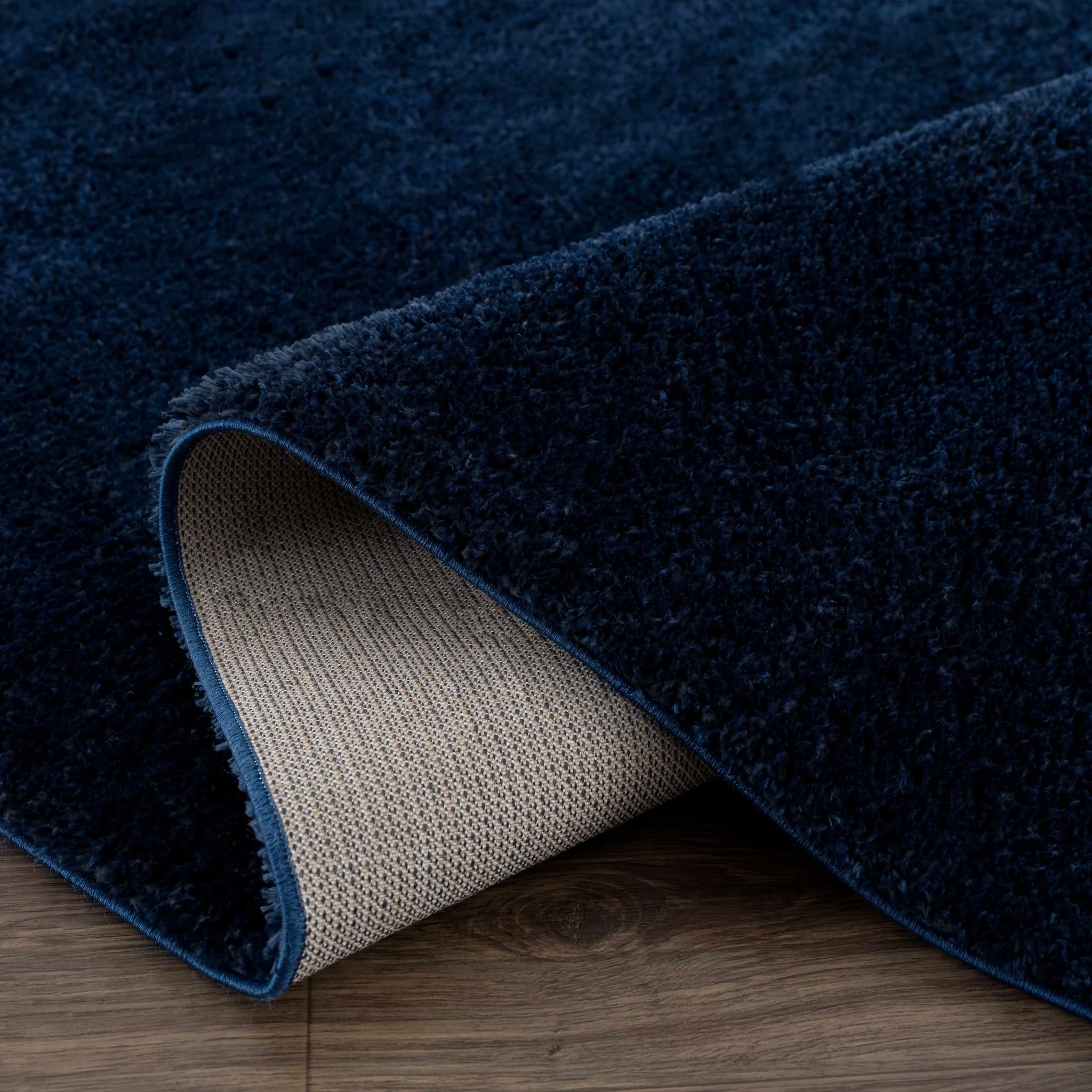 Modern Solid Blue Plush Pile Moroccan Area Rug - Image 6