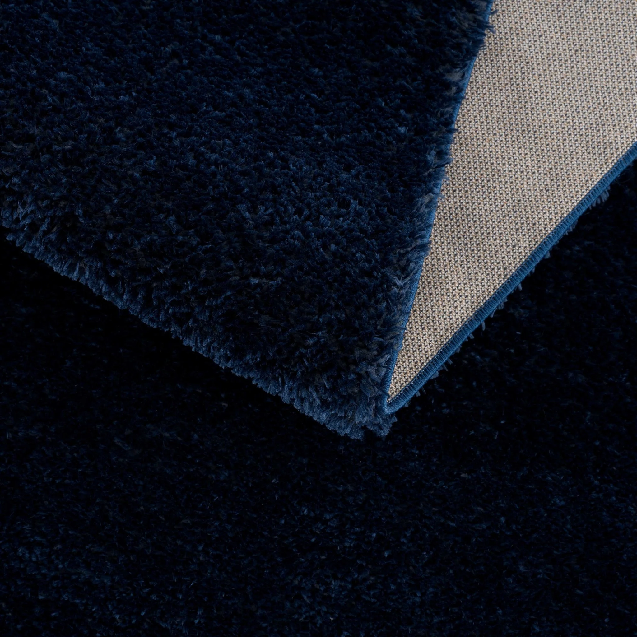 Modern Solid Blue Plush Pile Moroccan Area Rug - Image 7