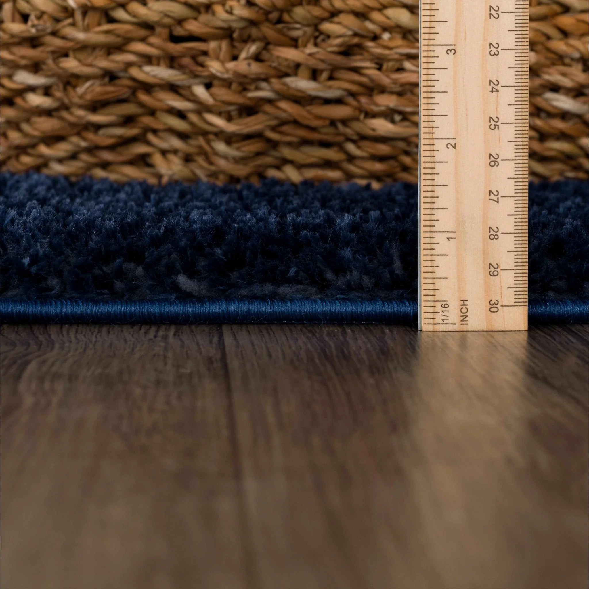 Modern Solid Blue Plush Pile Moroccan Area Rug - Image 9