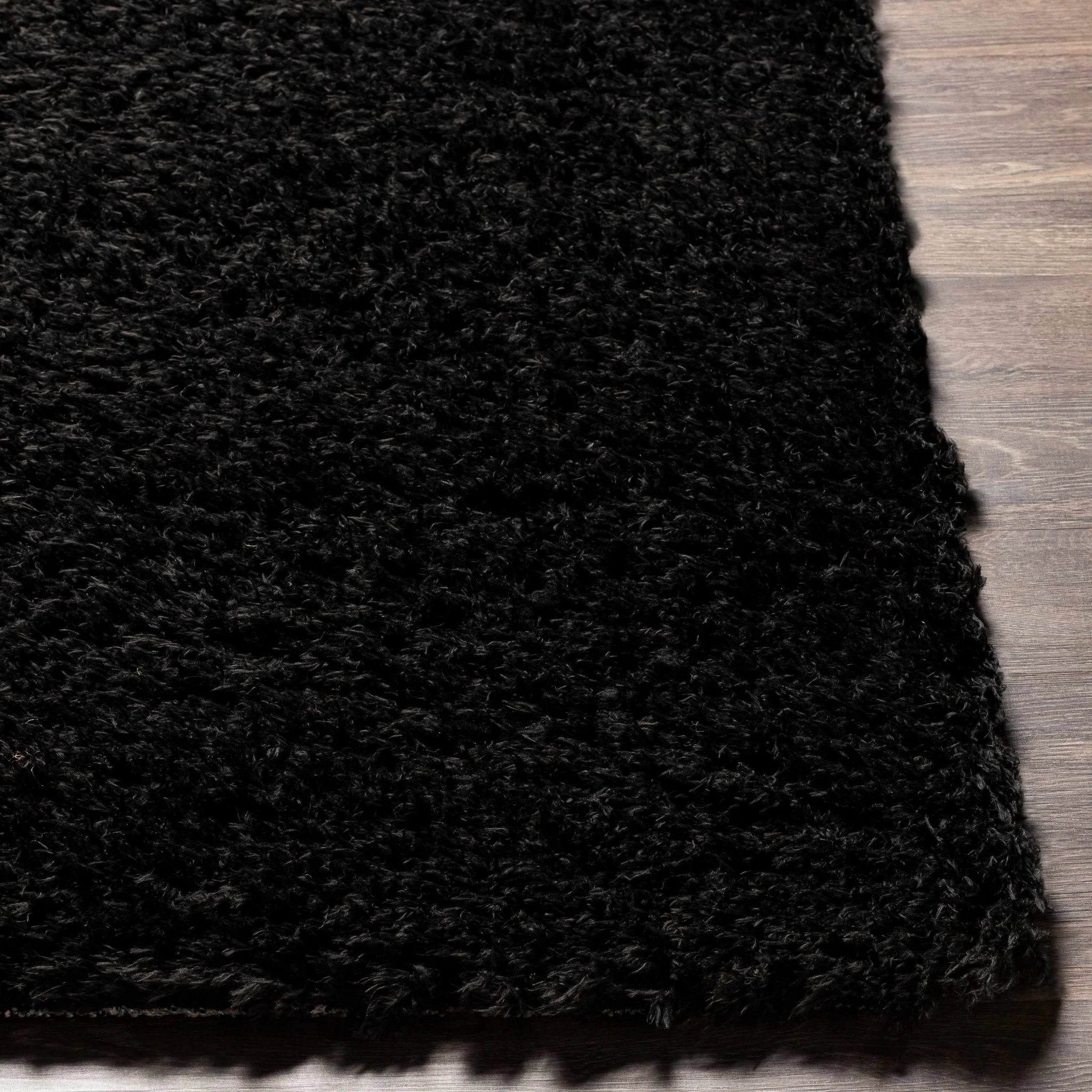 Modern Solid Charcoal Moroccan Style Plush Pile Area Rug - Image 5