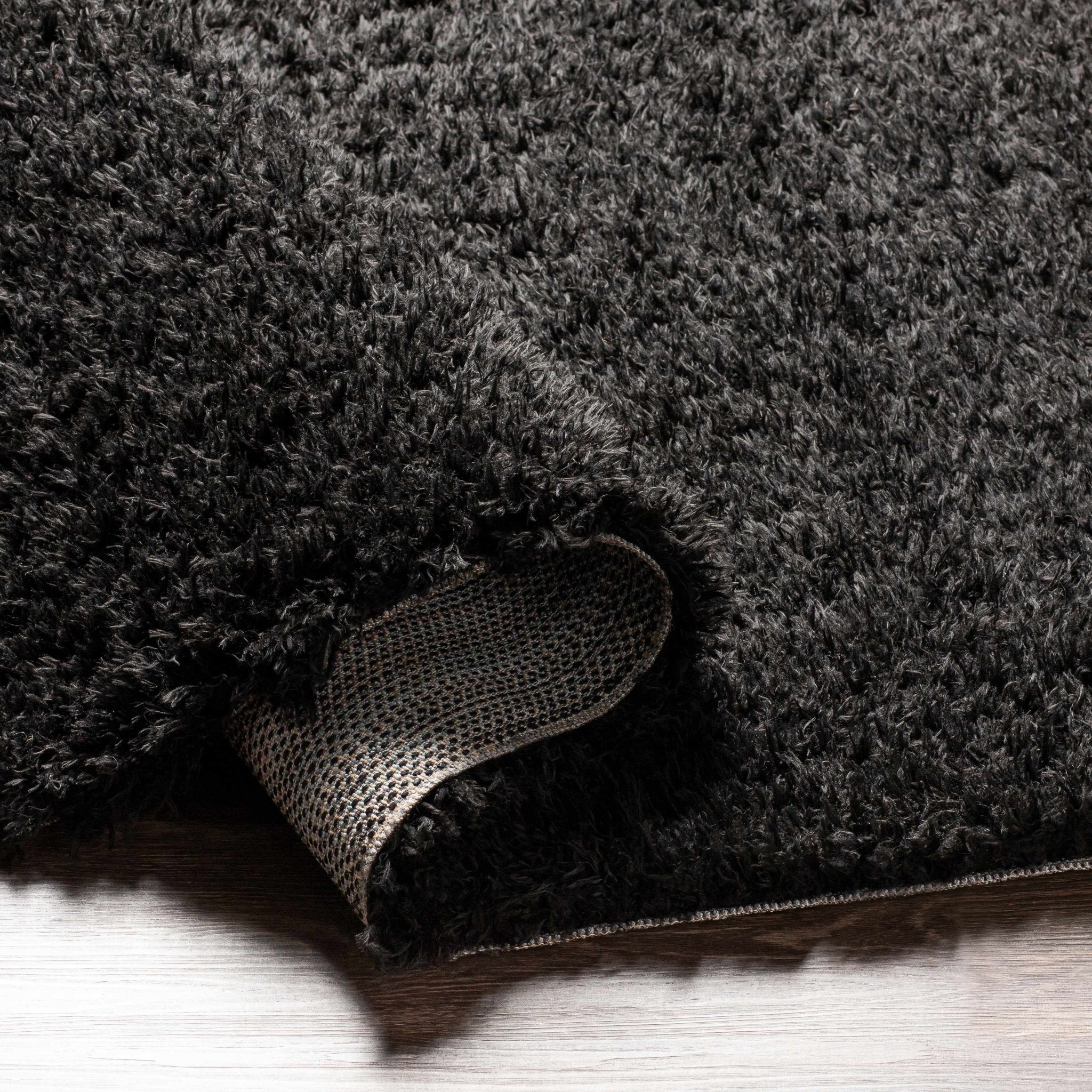 Modern Solid Charcoal Moroccan Style Plush Pile Area Rug - Image 6