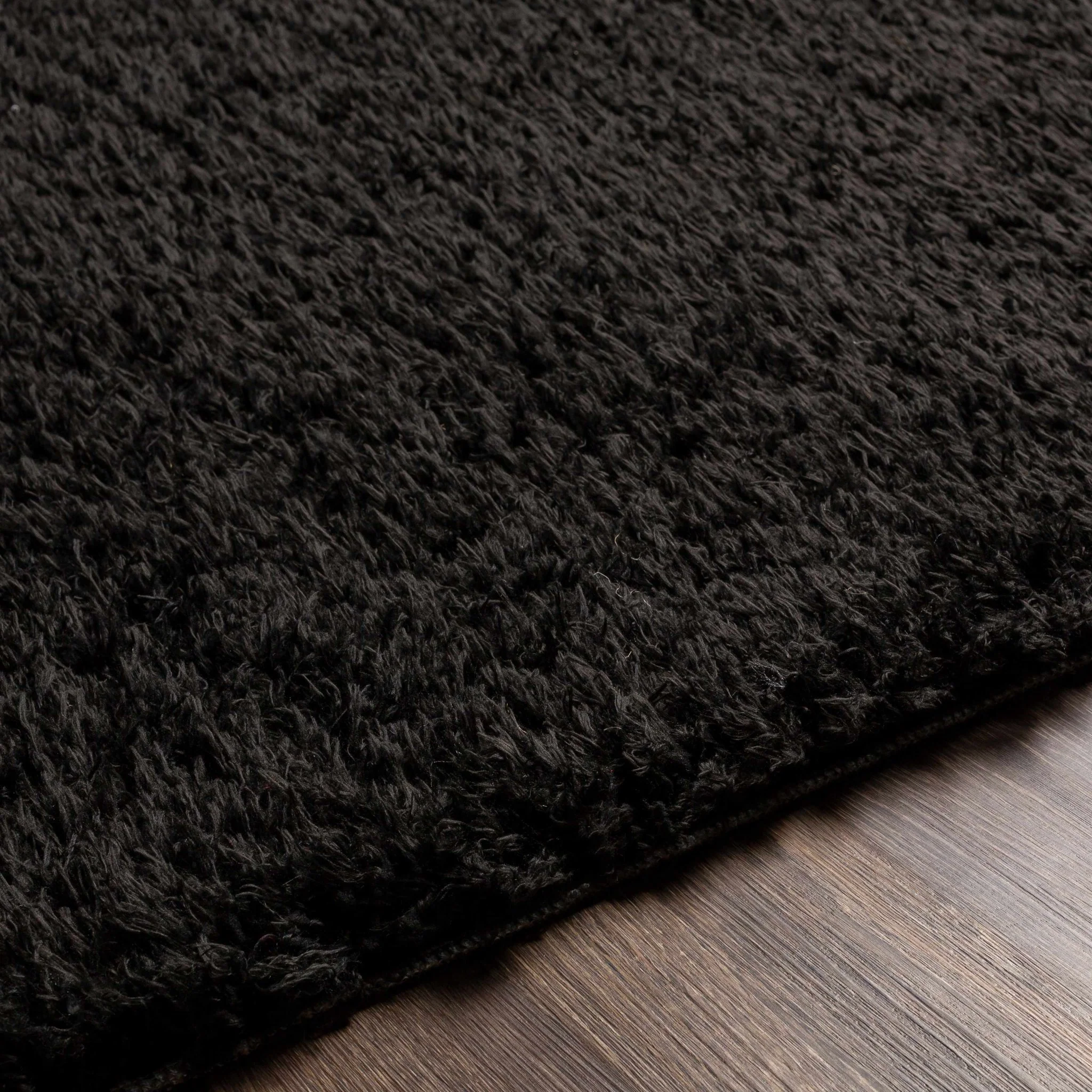 Modern Solid Charcoal Moroccan Style Plush Pile Area Rug - Image 7