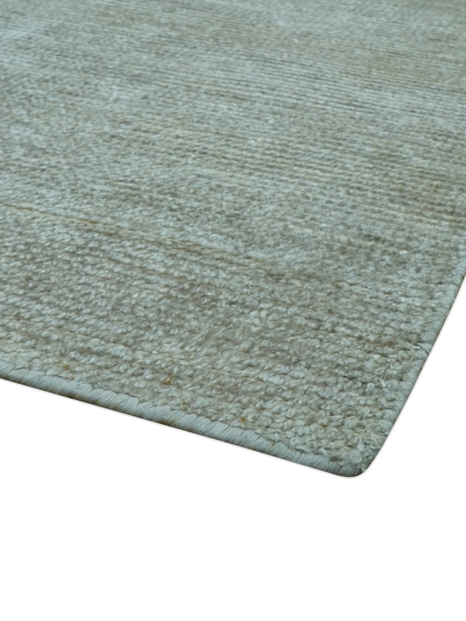 Modern Solid Design Silver Hand Knotted 9x12 Wool Area Rug - Image 7