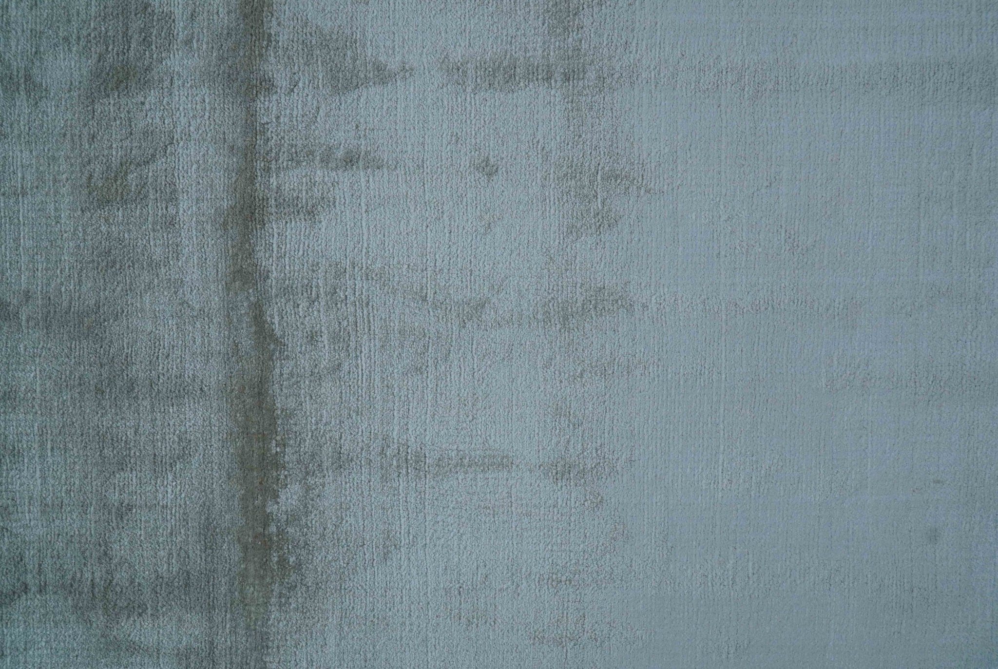 Modern Solid Design Blue And Gray Hand Loom 9x12 Art Silk Area Rug - Image 4