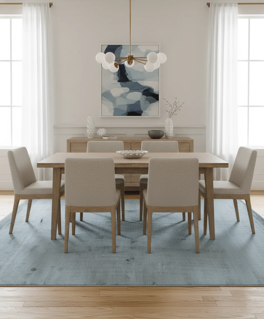 Modern Solid Design Blue Hand Loom 8.8x12 Art Silk Area Rug - Image 2