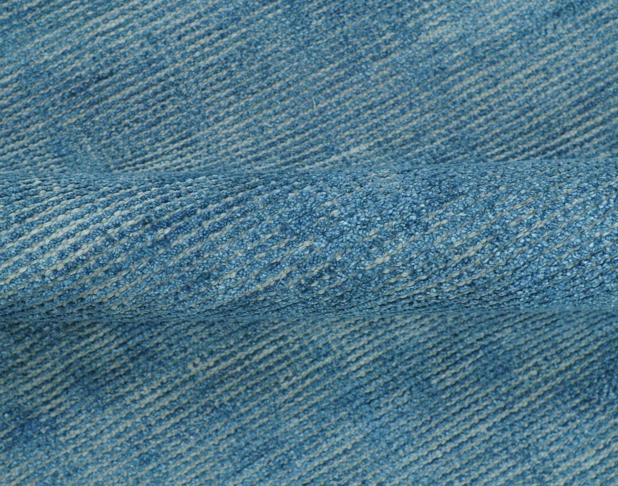 Modern Solid Design Gray And Blue 5x8 Hand Knotted Wool Area Rug - Image 6