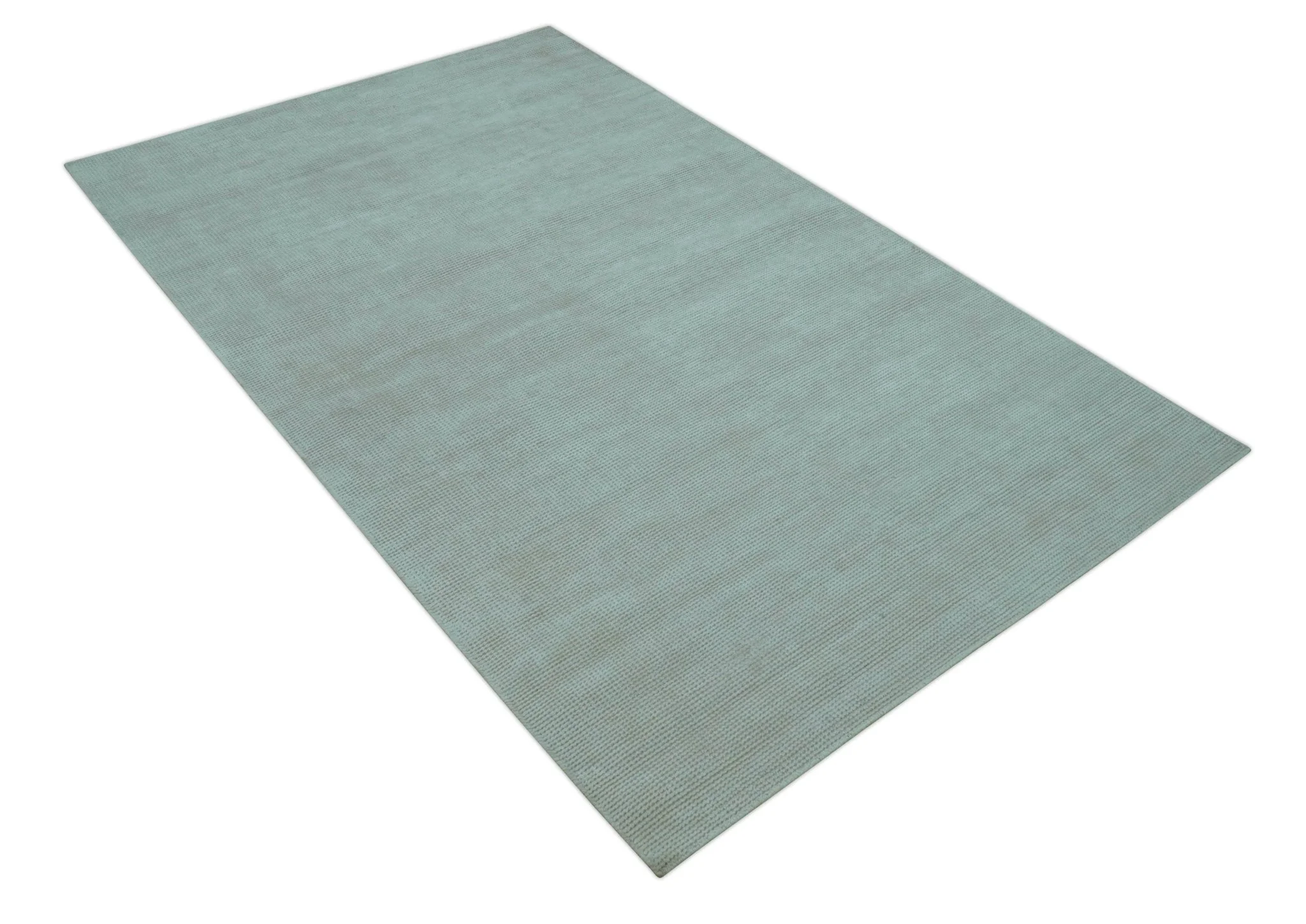Modern Solid Design Ivory 5x8 Hand Woven Wool Area Rug - Image 12