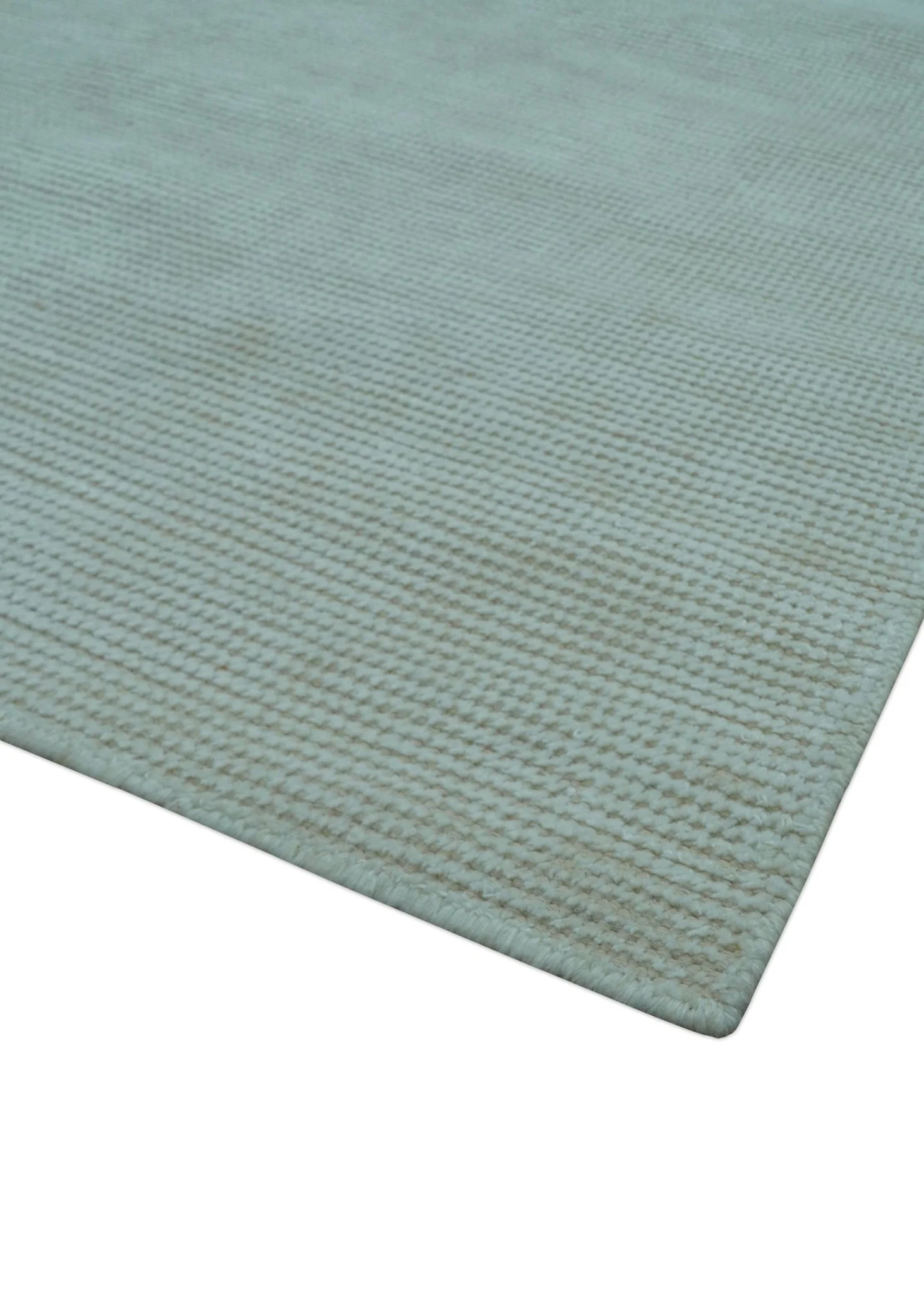 Modern Solid Design Ivory 5x8 Hand Woven Wool Area Rug - Image 5