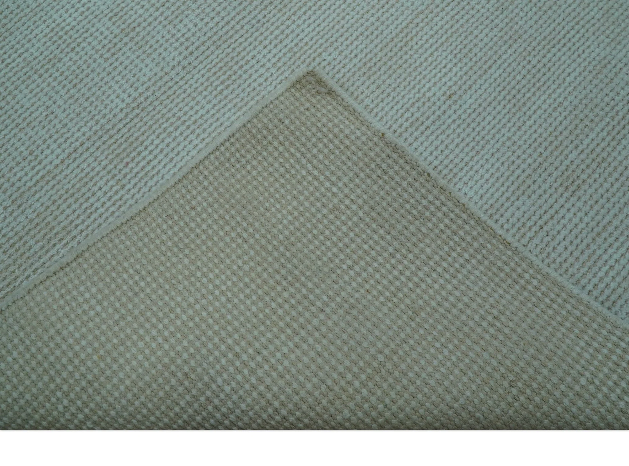 Modern Solid Design Ivory 5x8 Hand Woven Wool Area Rug - Image 7