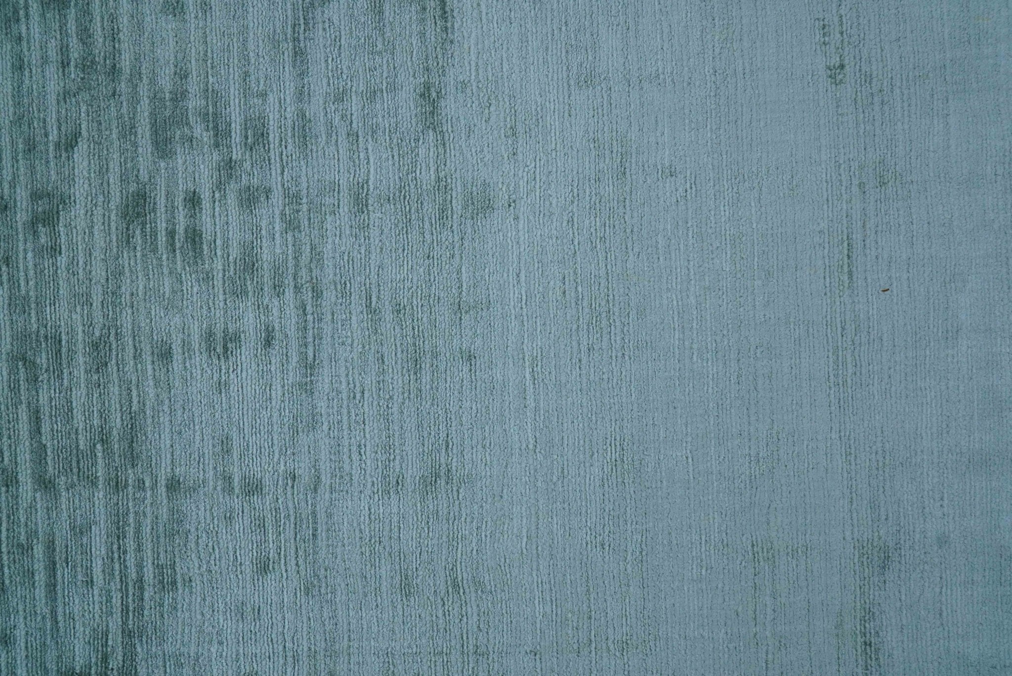 Modern Solid Design Teal Hand Loom 8x11 Art Silk Area Rug - Image 4
