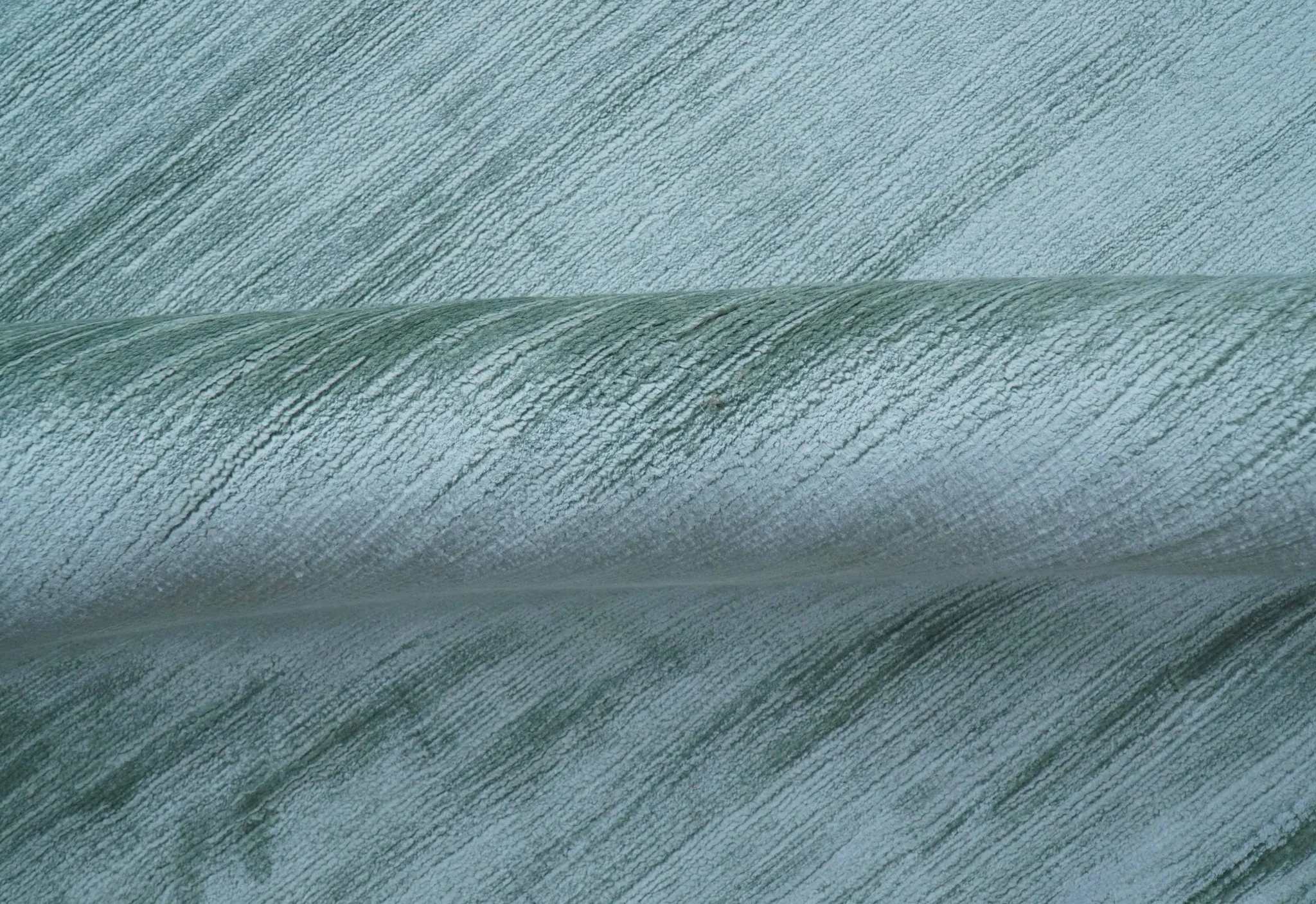 Modern Solid Design Teal Hand Loom 8x11 Art Silk Area Rug - Image 5