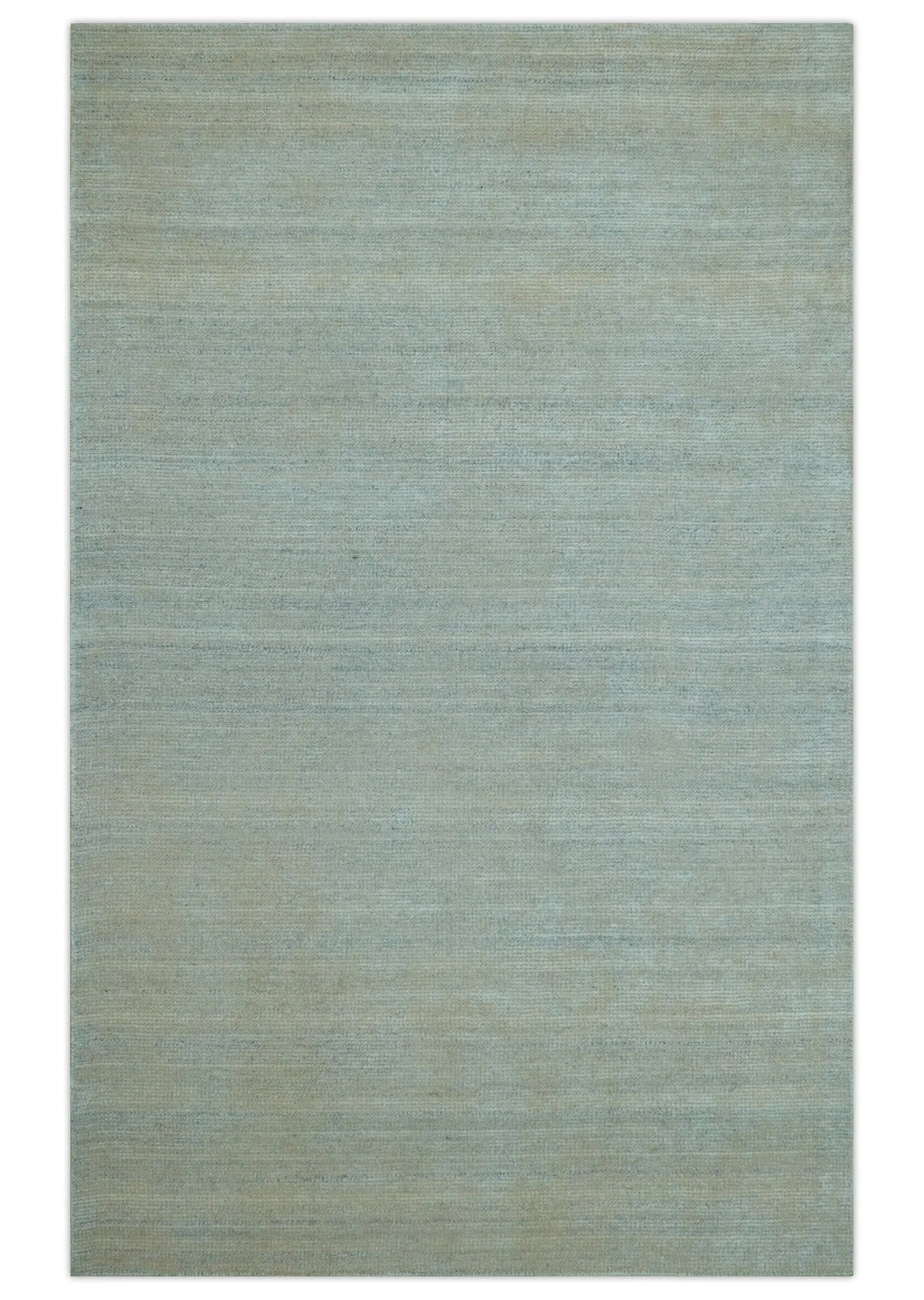 Modern Solid Design Green And Blue 5x8 Hand Knotted Wool Area Rug - Image 12