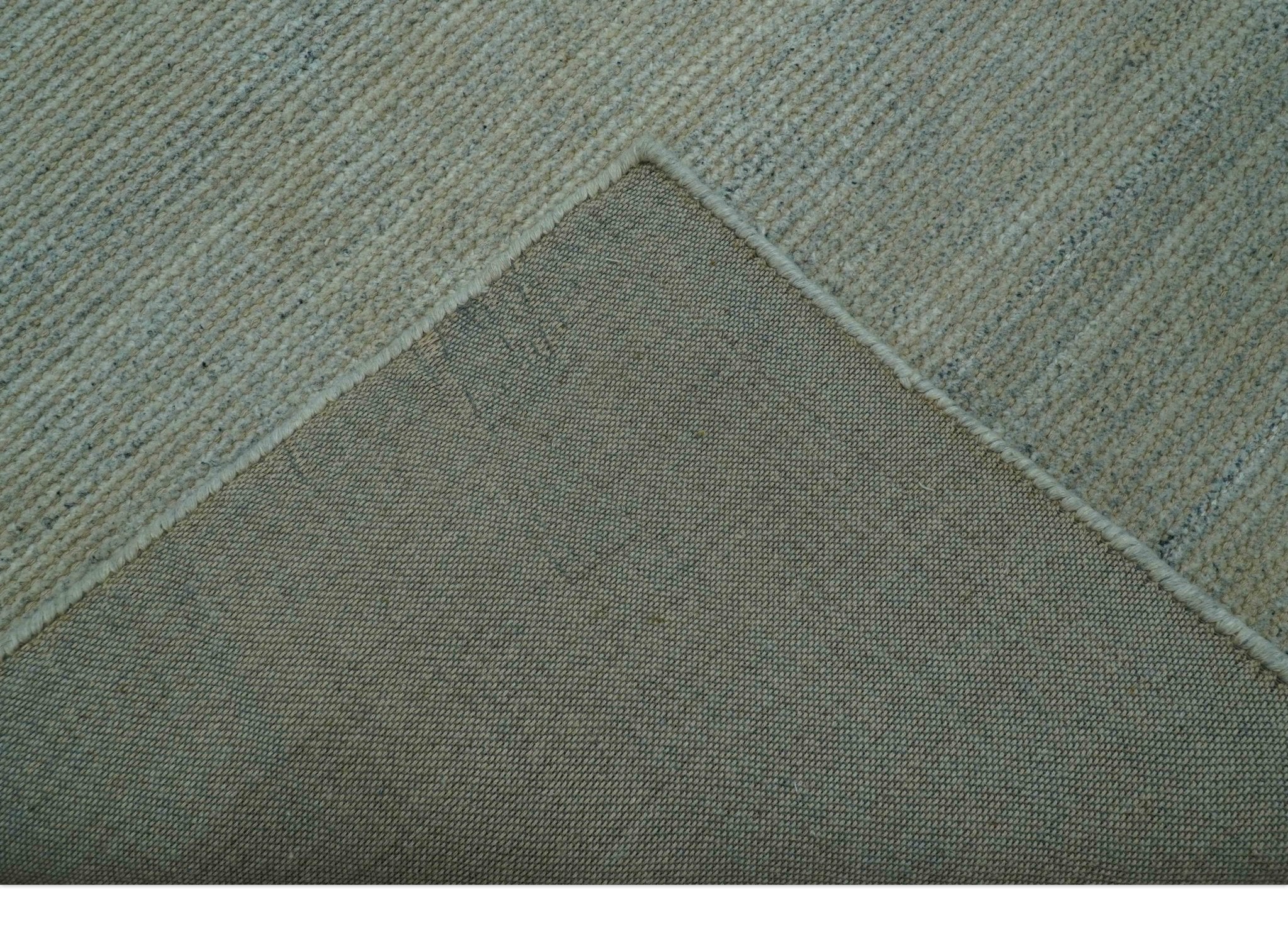 Modern Solid Design Green And Blue 5x8 Hand Knotted Wool Area Rug - Image 7