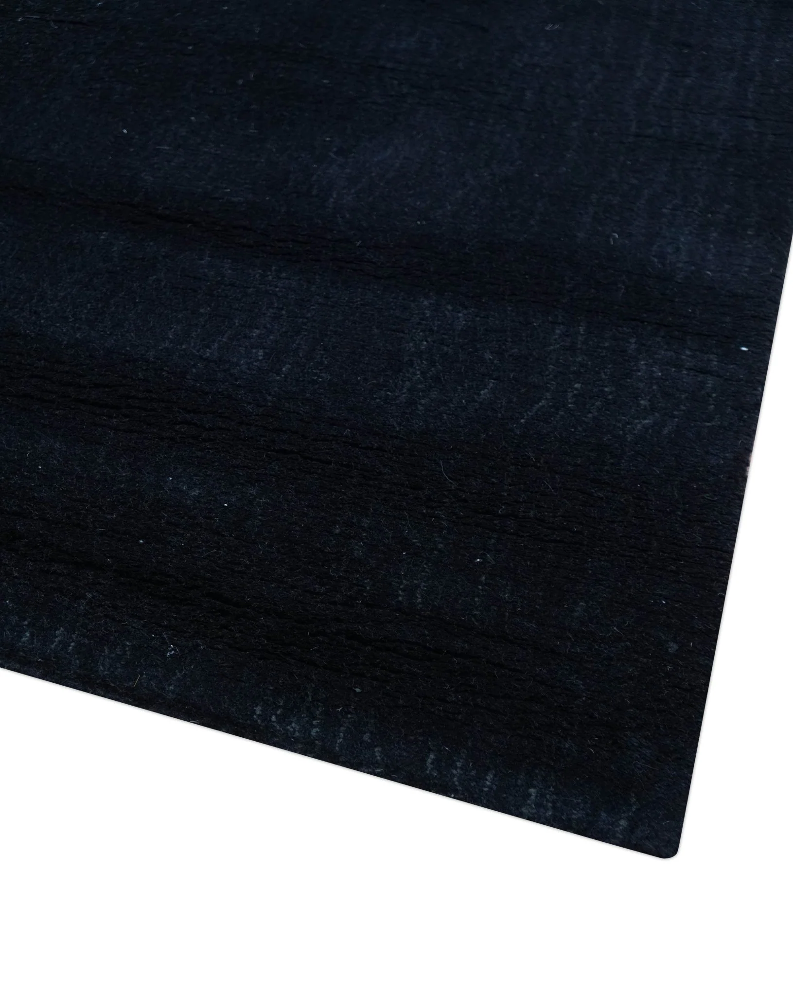 Modern Solid Design Navy Blue Hand Loom 8.9x12.8 Art Silk Rug - Image 5