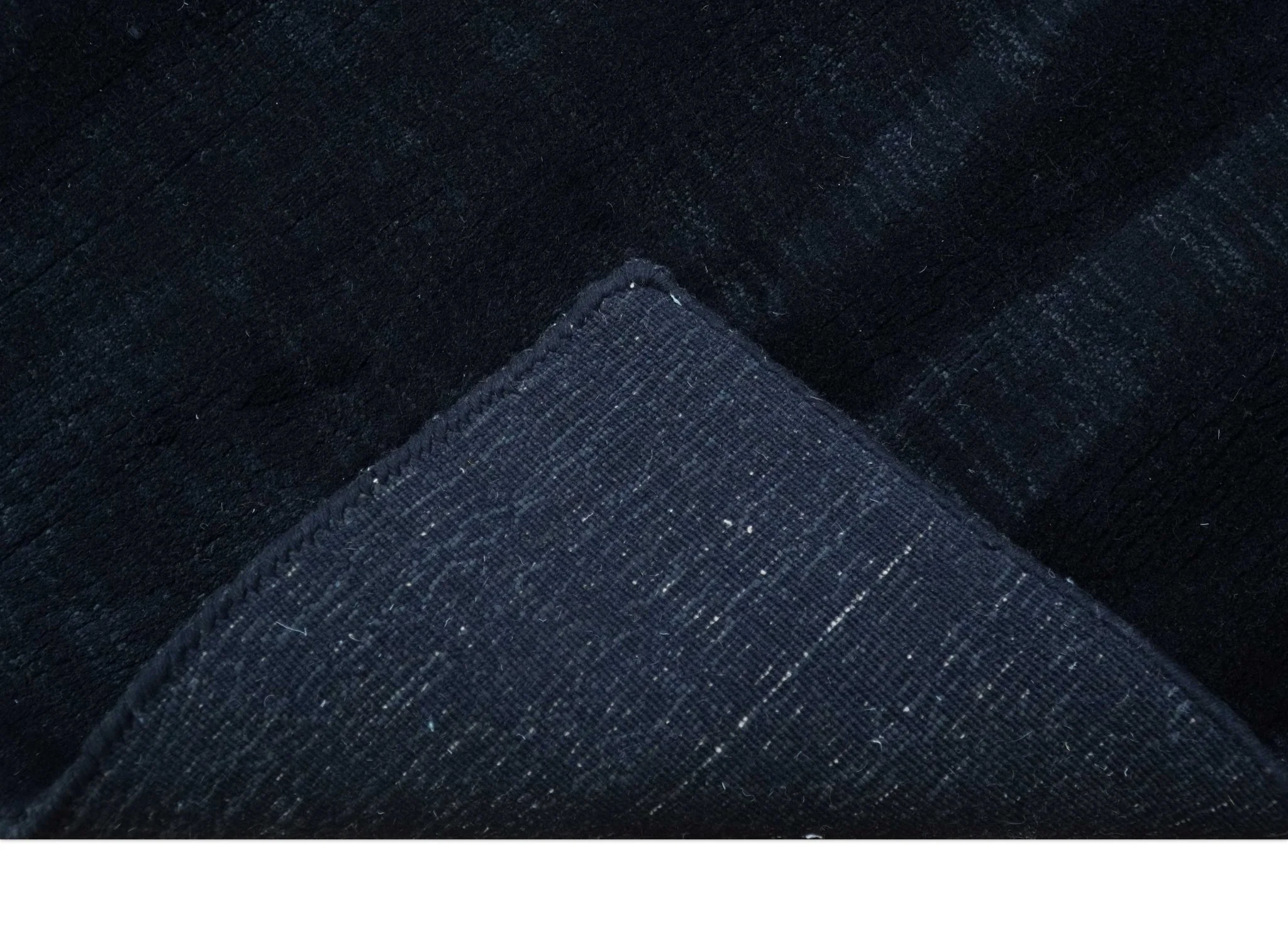 Modern Solid Design Navy Blue Hand Loom 8.9x12.8 Art Silk Rug - Image 7