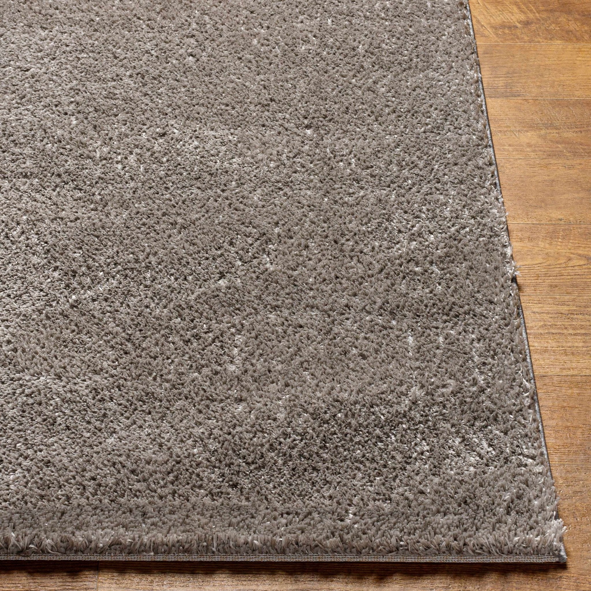 Modern Solid Gray Plush Pile Area Rug - Image 4