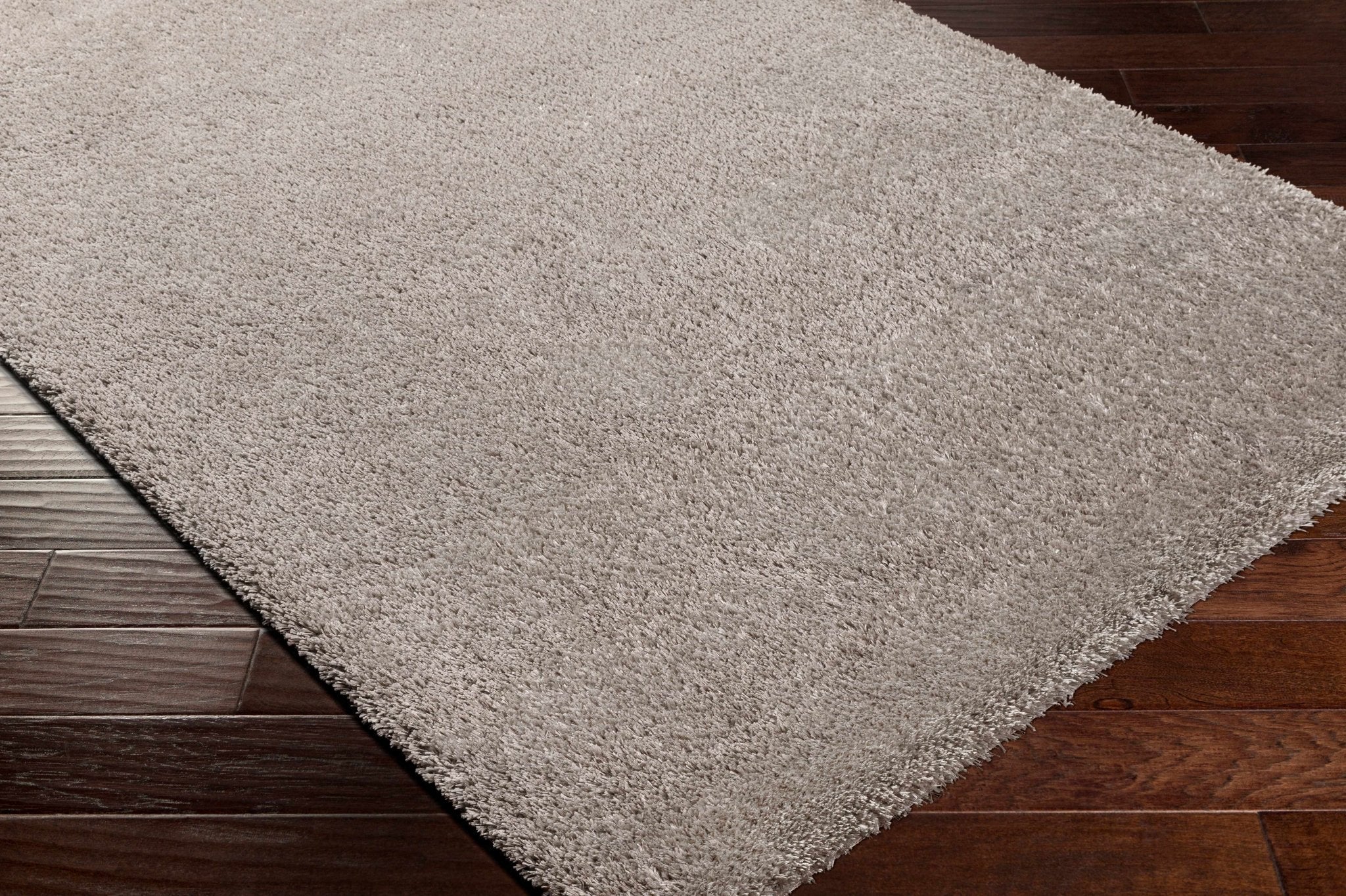 Modern Solid Gray Plush Pile Area Rug - Image 5