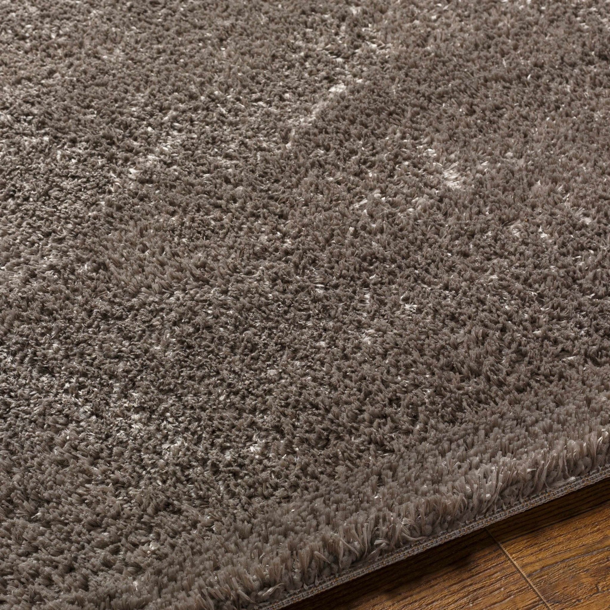 Modern Solid Gray Plush Pile Area Rug - Image 6