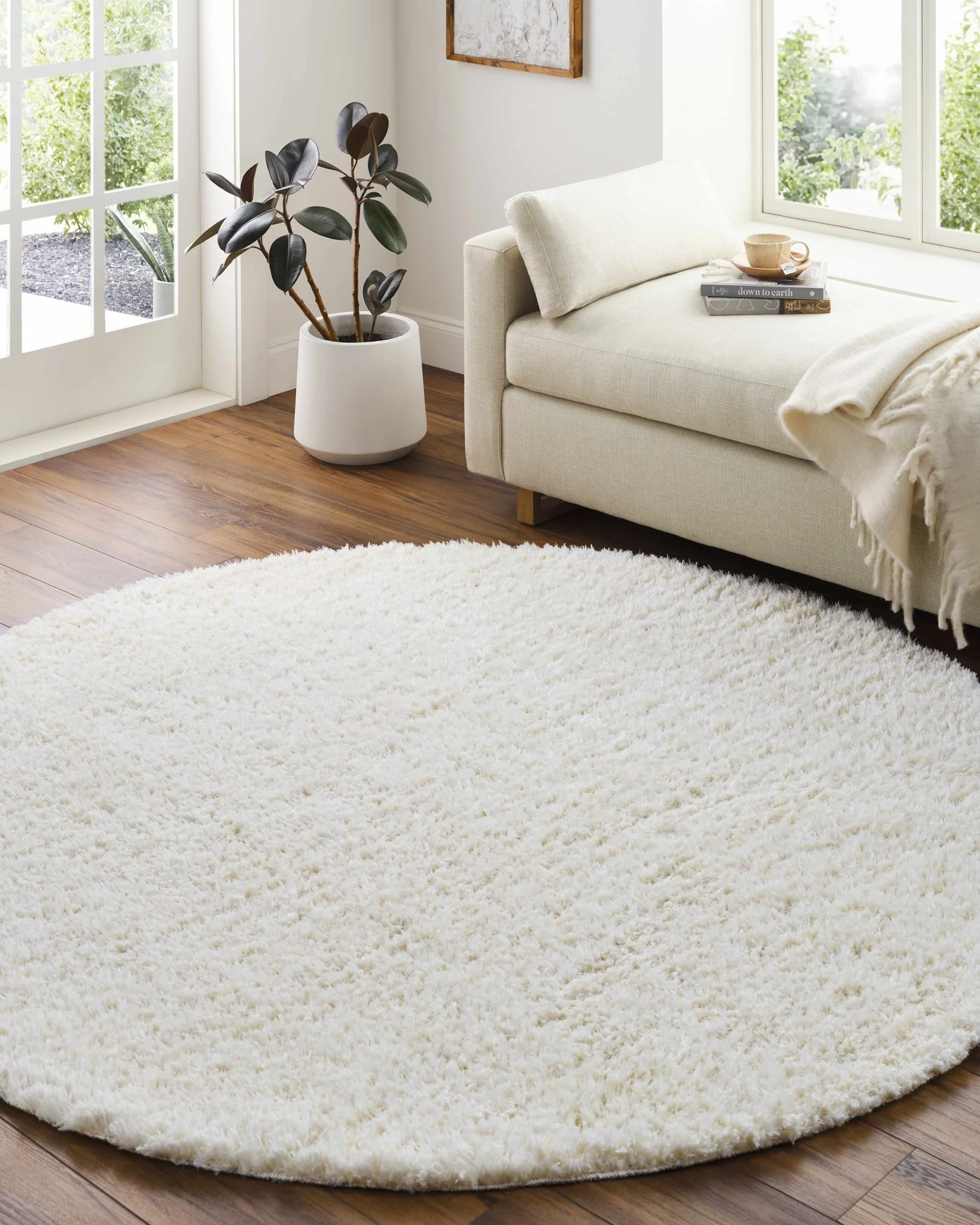 Modern Solid Ivory Moroccan Style Multi Size Plush Pile area rug - Image 16
