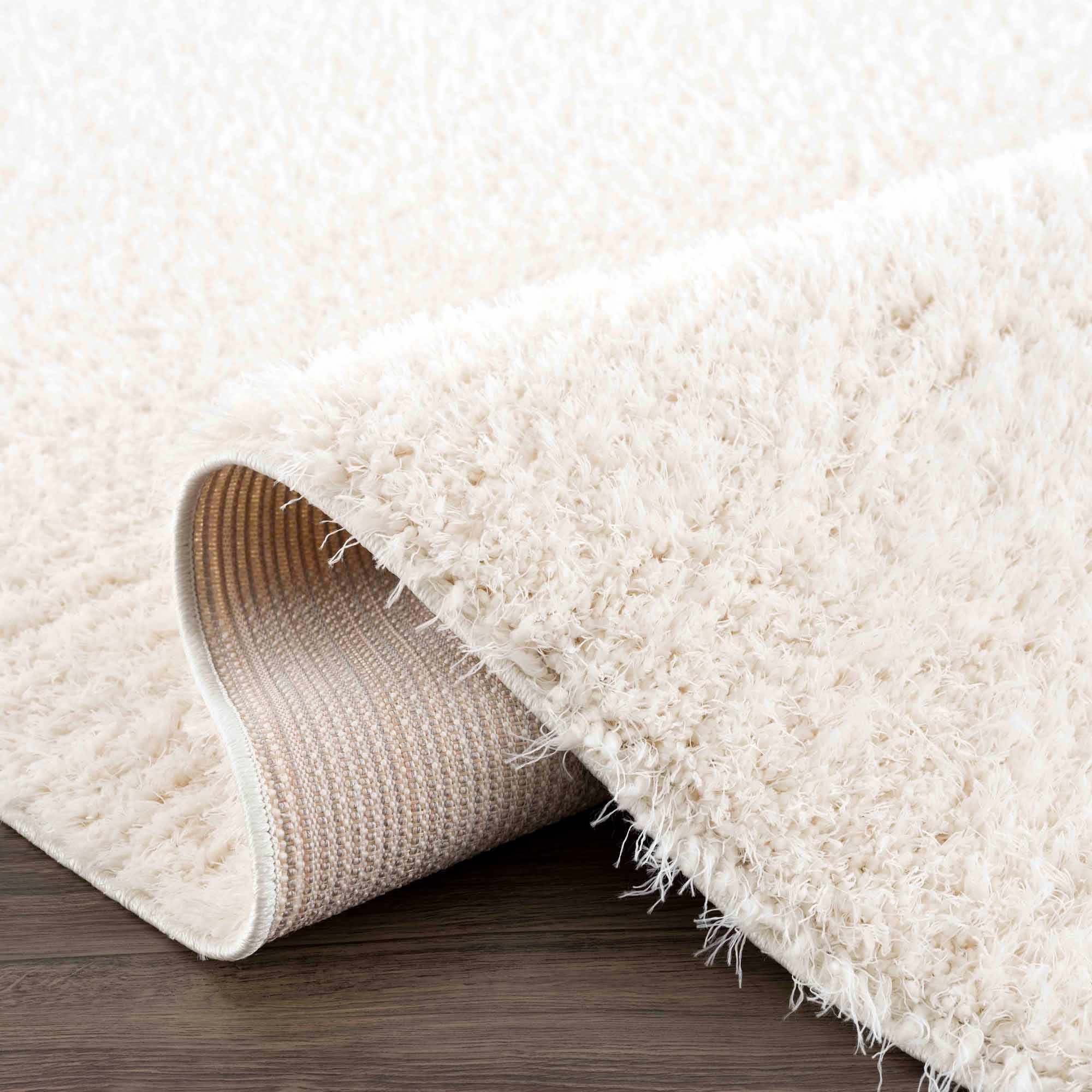 Modern Solid Ivory Plush Pile Moroccan style Washable Area Rug - Image 11