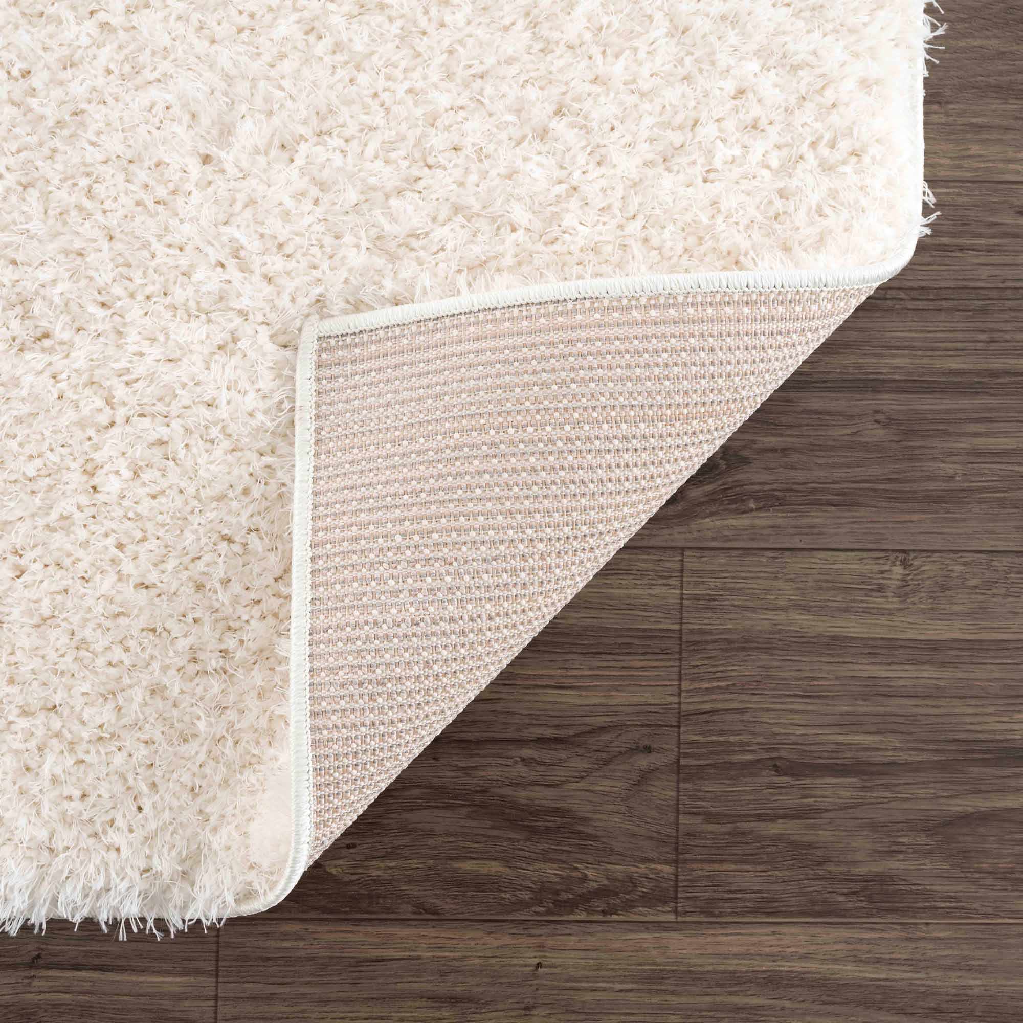 Modern Solid Ivory Plush Pile Moroccan style Washable Area Rug - Image 12