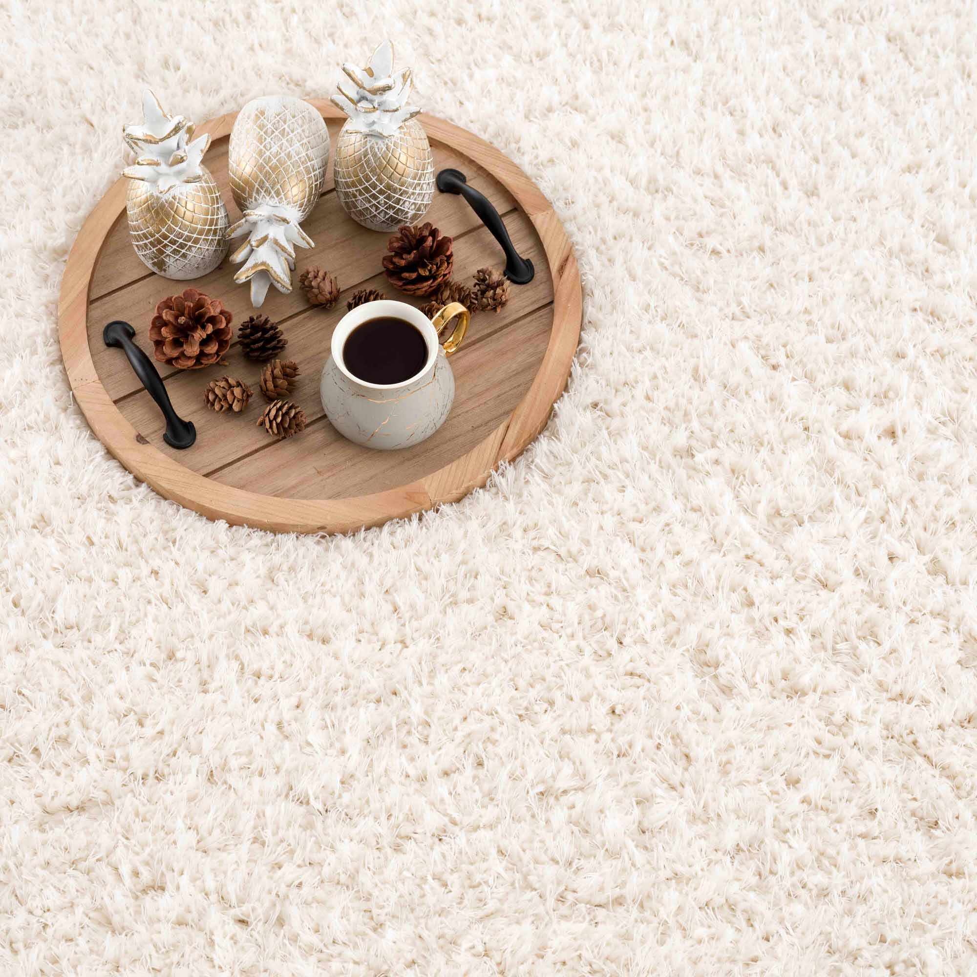Modern Solid Ivory Plush Pile Moroccan style Washable Area Rug - Image 16