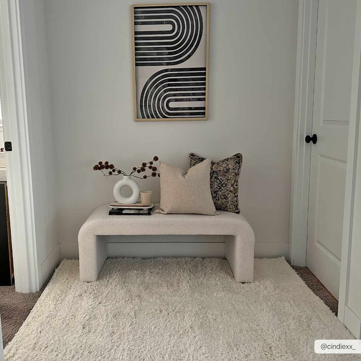 Modern Solid Ivory Plush Pile Moroccan style Washable Area Rug - Image 4