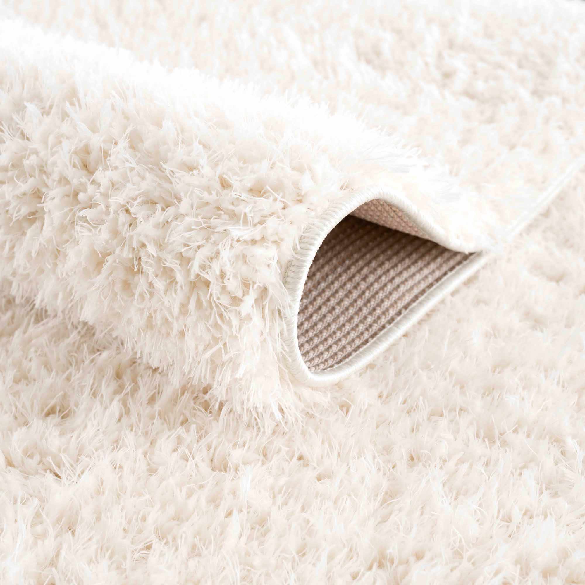 Modern Solid Ivory Plush Pile Moroccan style Washable Area Rug - Image 8
