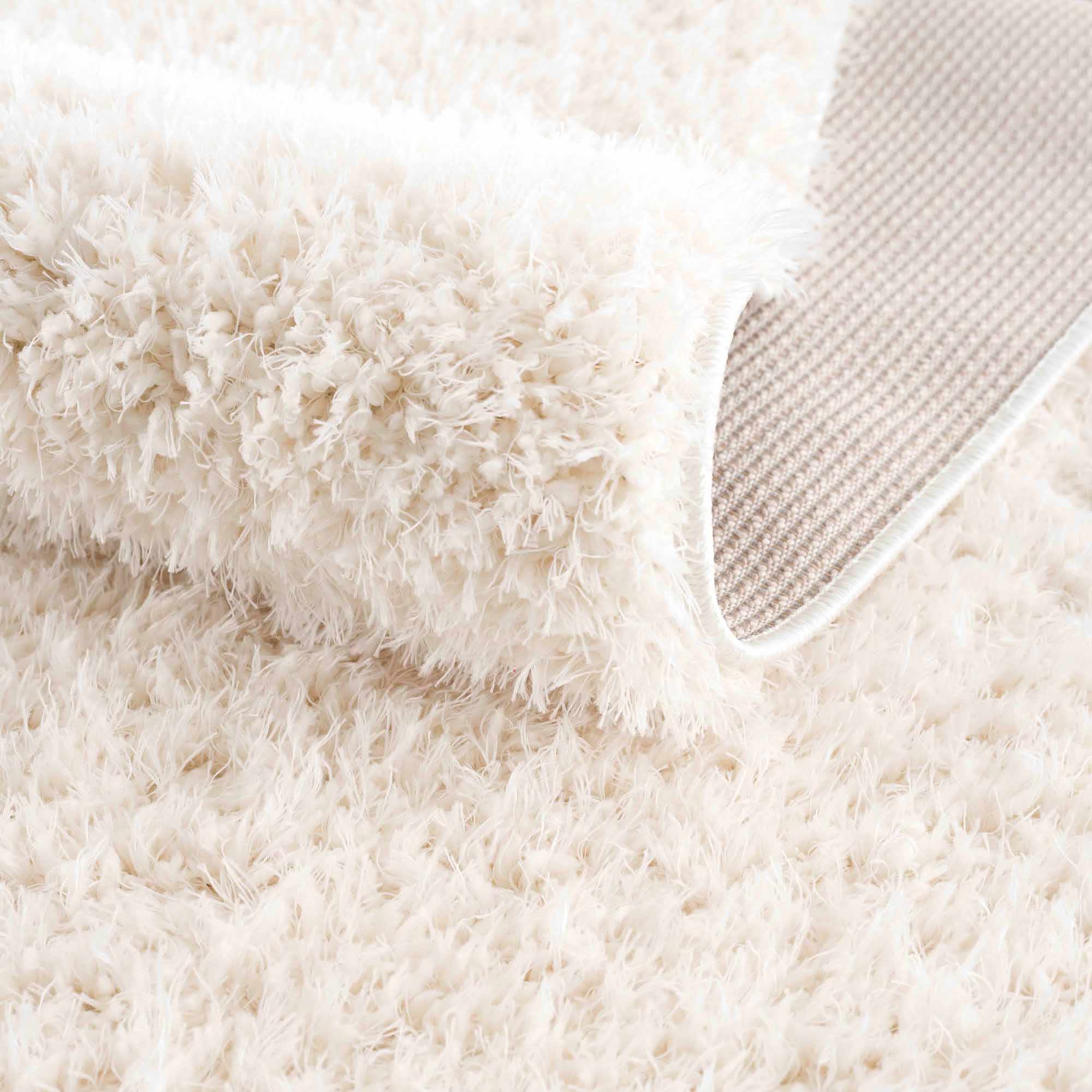 Modern Solid Ivory Plush Pile Moroccan style Washable Area Rug - Image 9