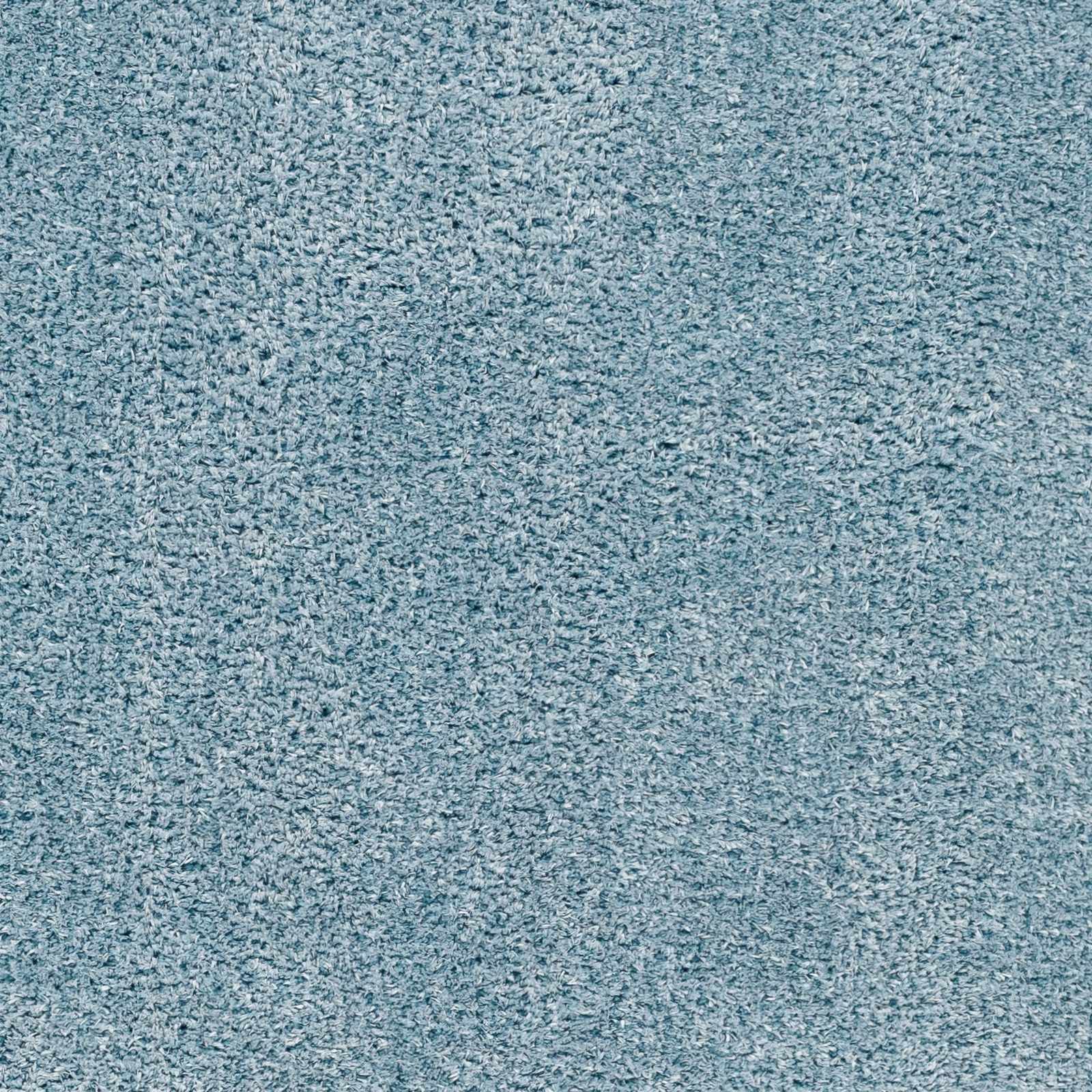 Modern Solid Light Blue Plush Pile Area Rug - Image 7