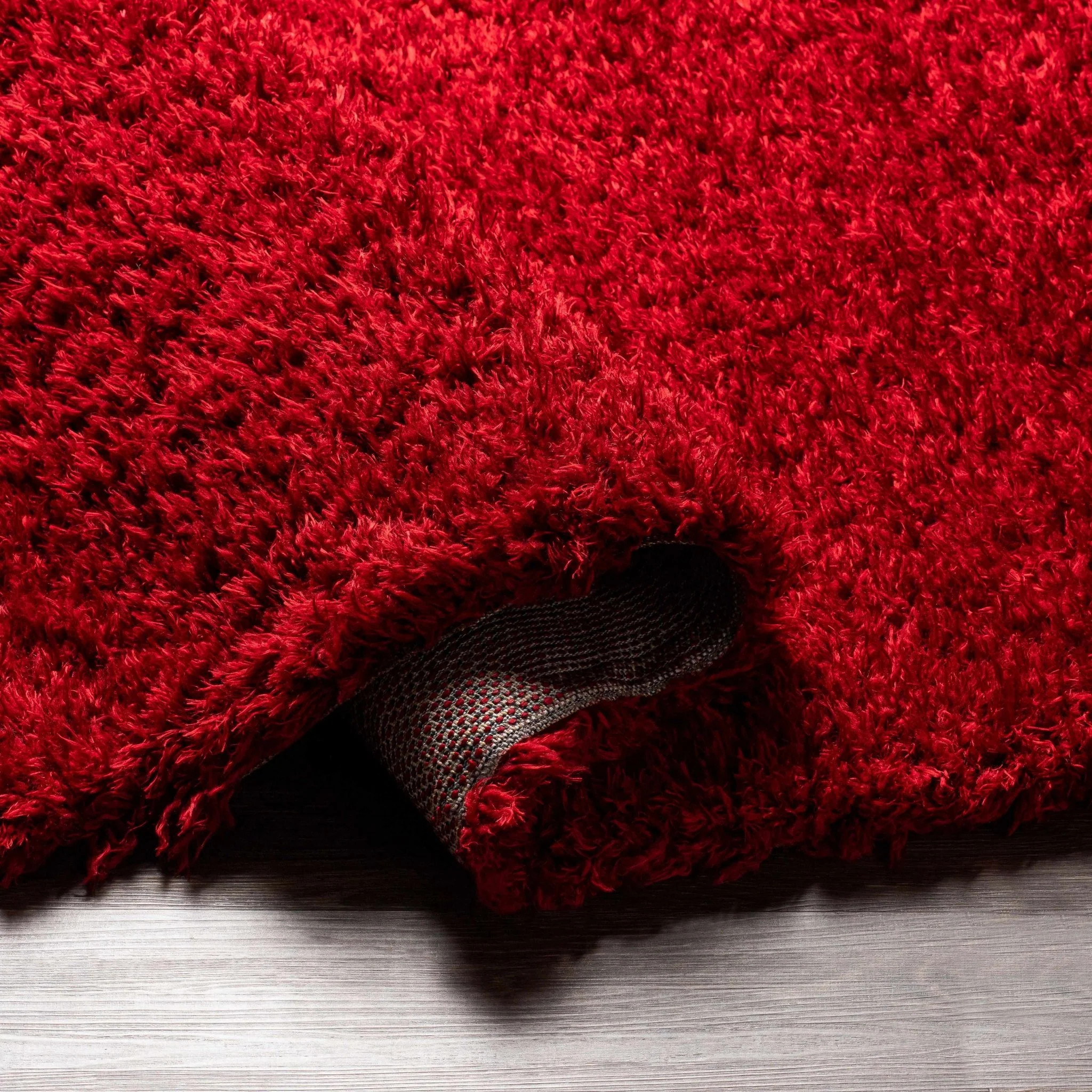 Modern Solid Maroon Moroccan Style Plush Pile Area Rug - Image 4