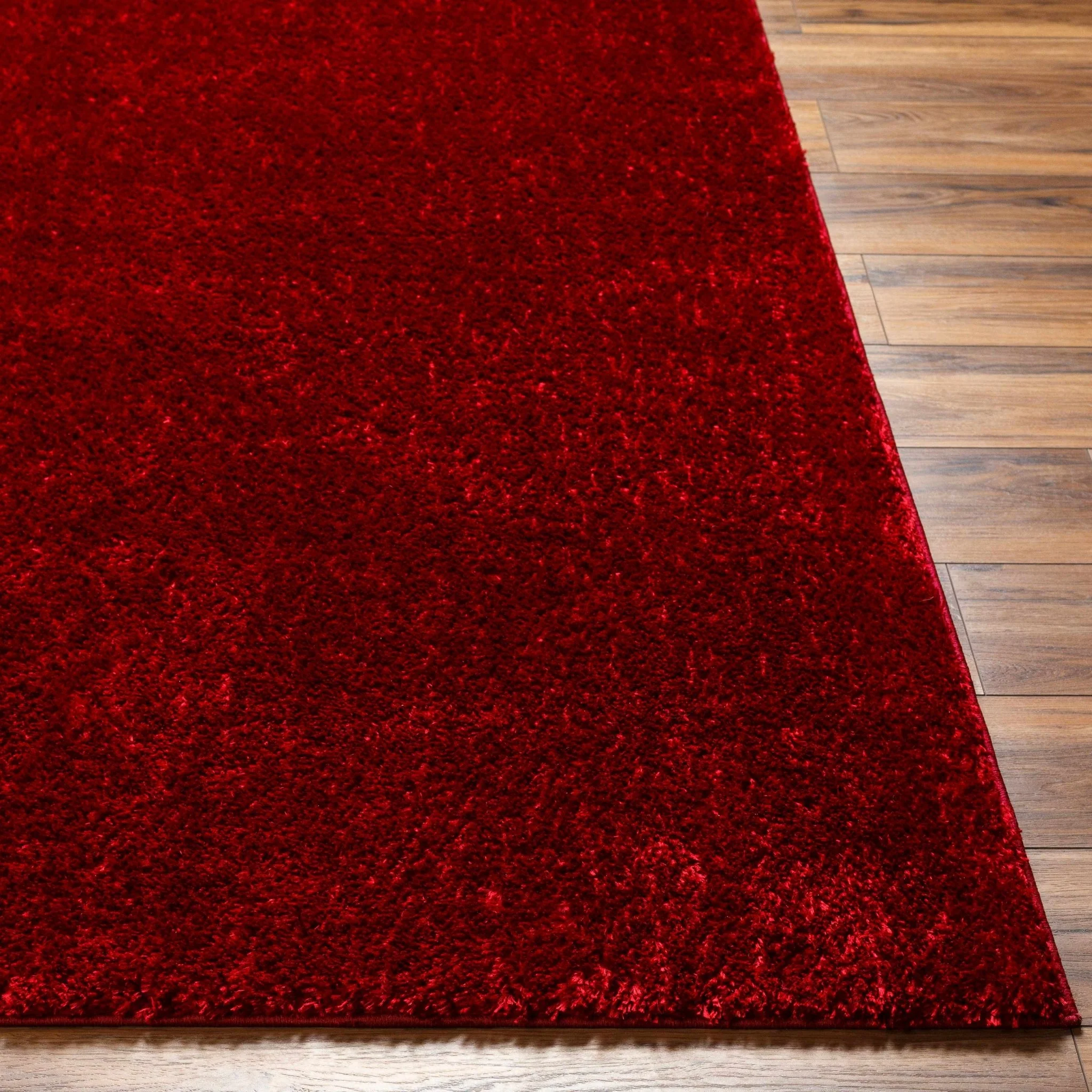 Modern Solid Maroon Plush Pile Moroccan Area Rug - Image 15
