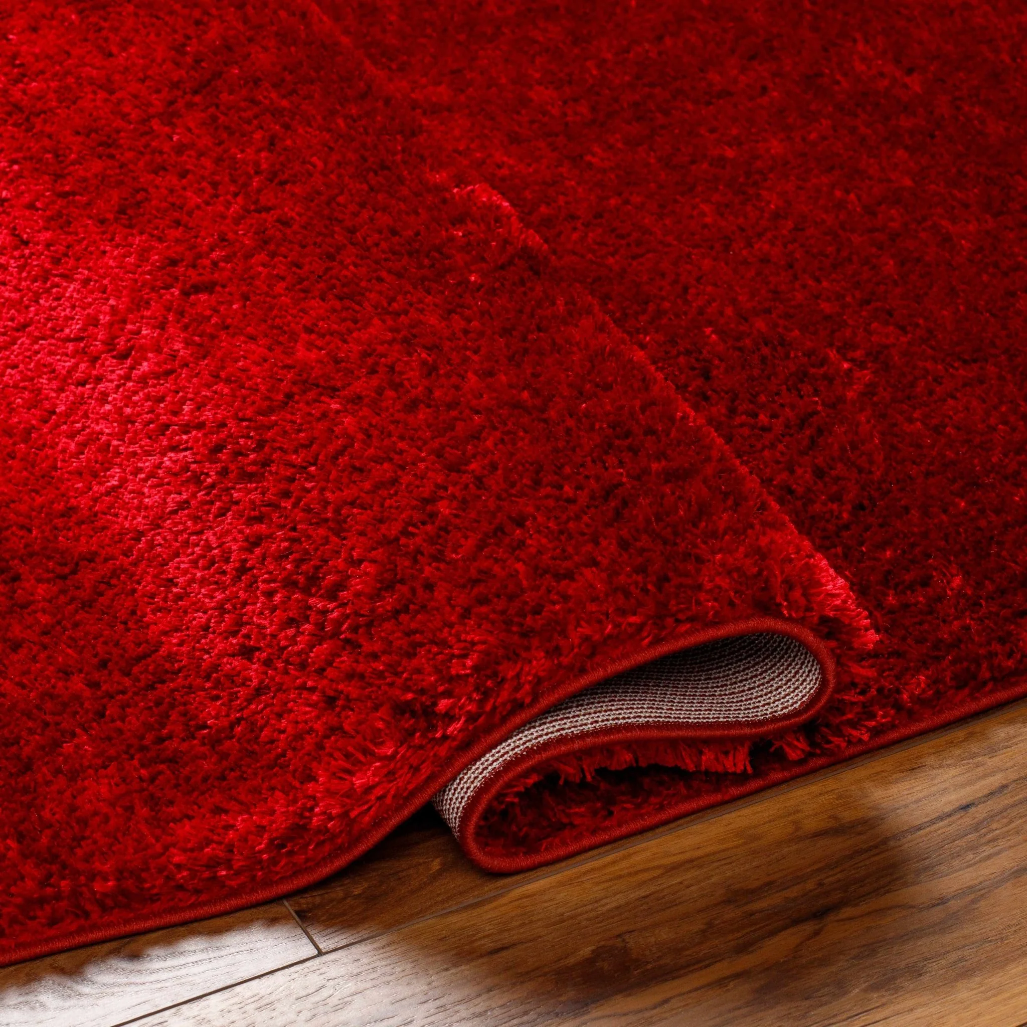 Modern Solid Maroon Plush Pile Moroccan Area Rug - Image 17