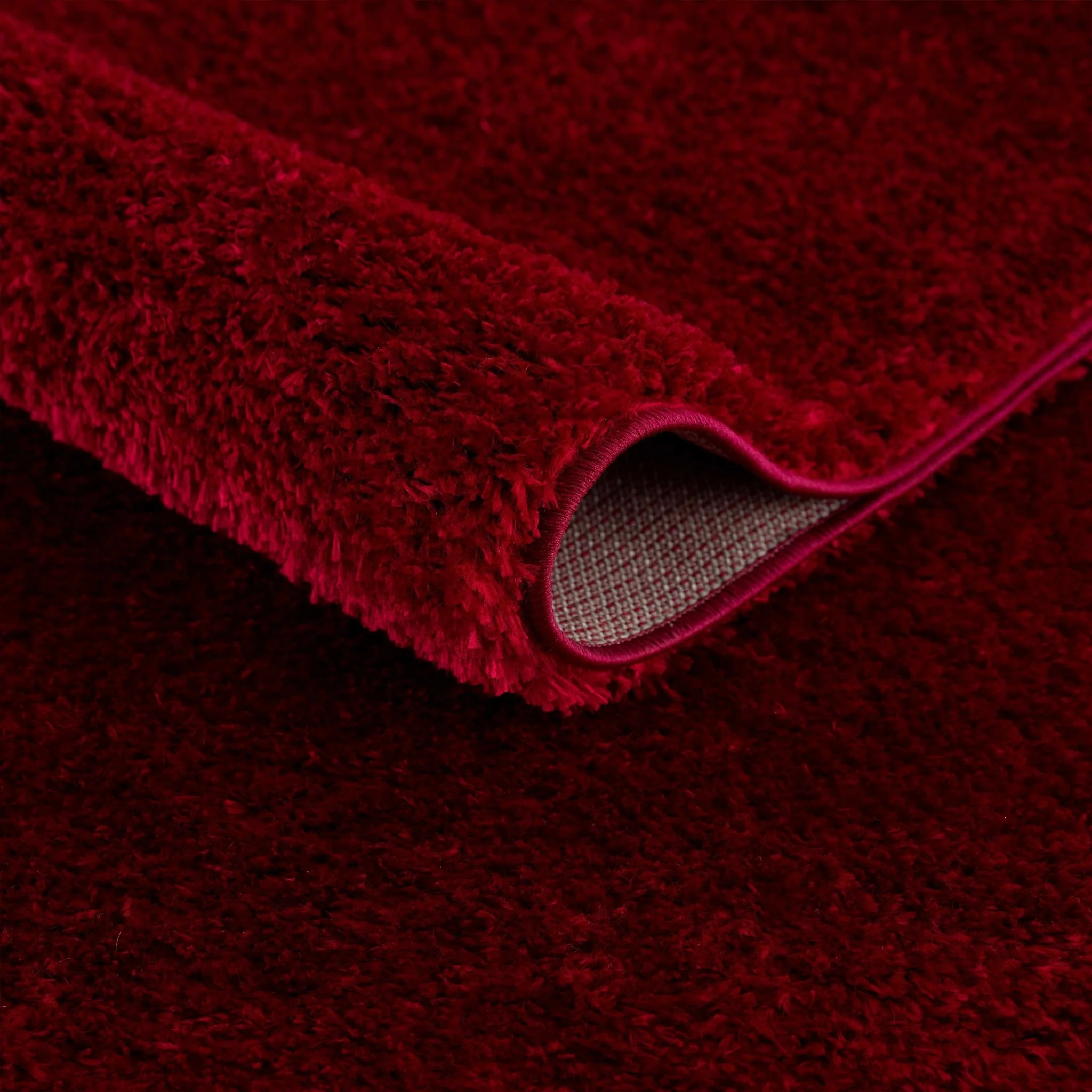 Modern Solid Maroon Plush Pile Moroccan Area Rug - Image 3
