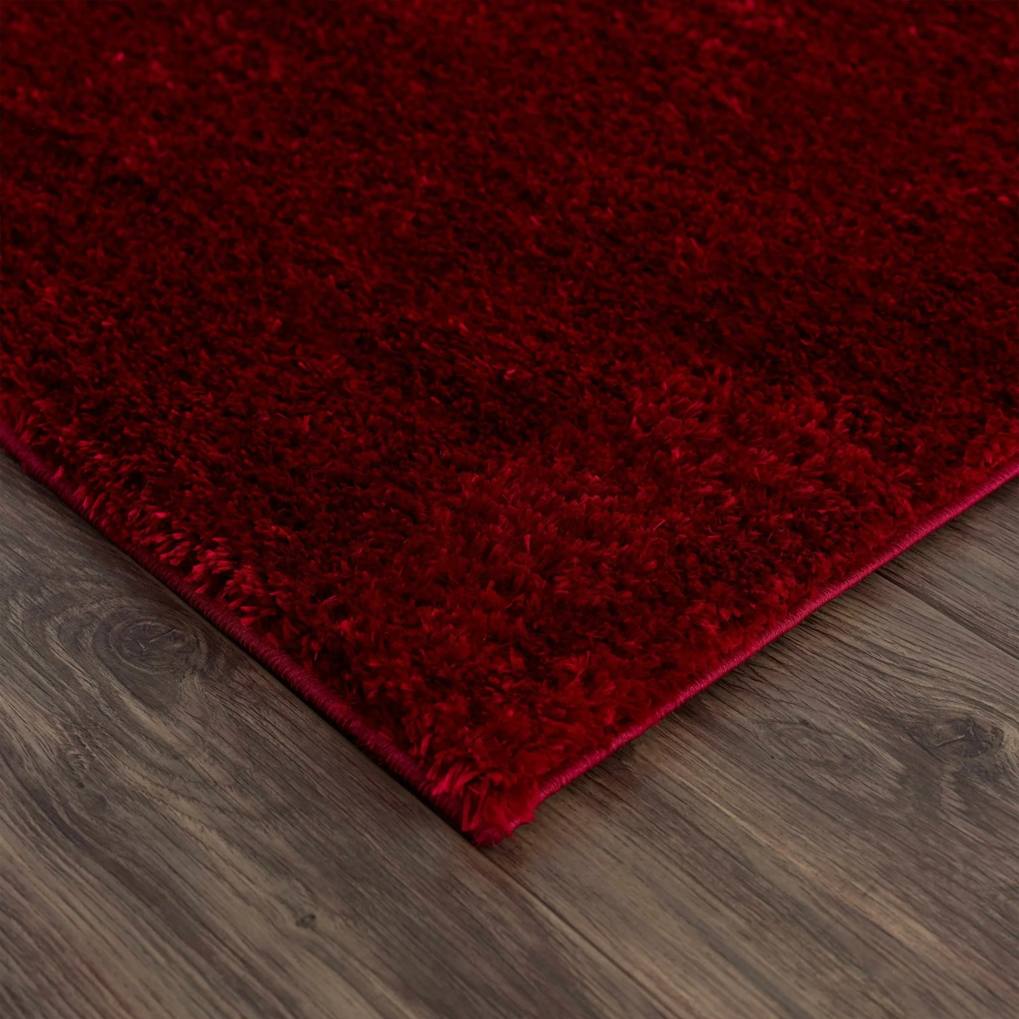 Modern Solid Maroon Plush Pile Moroccan Area Rug - Image 5