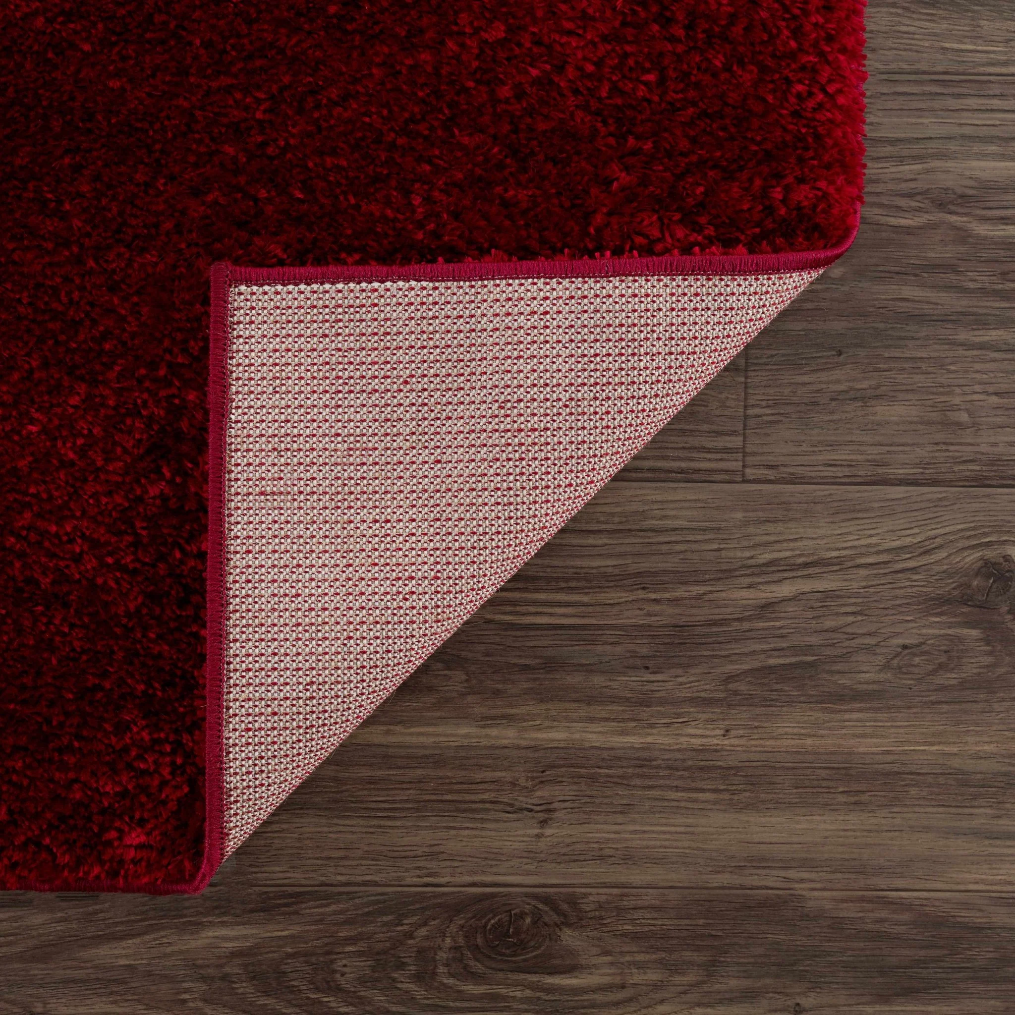 Modern Solid Maroon Plush Pile Moroccan Area Rug - Image 6