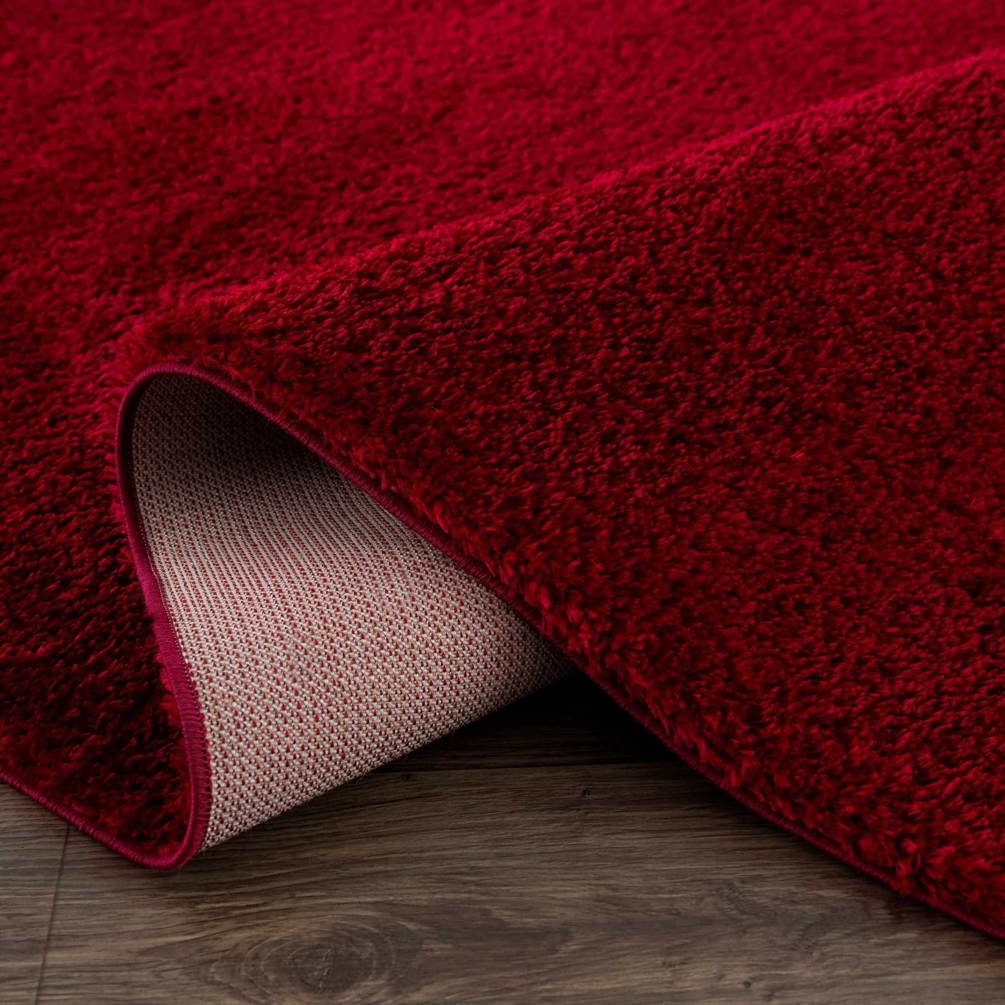 Modern Solid Maroon Plush Pile Moroccan Area Rug - Image 7