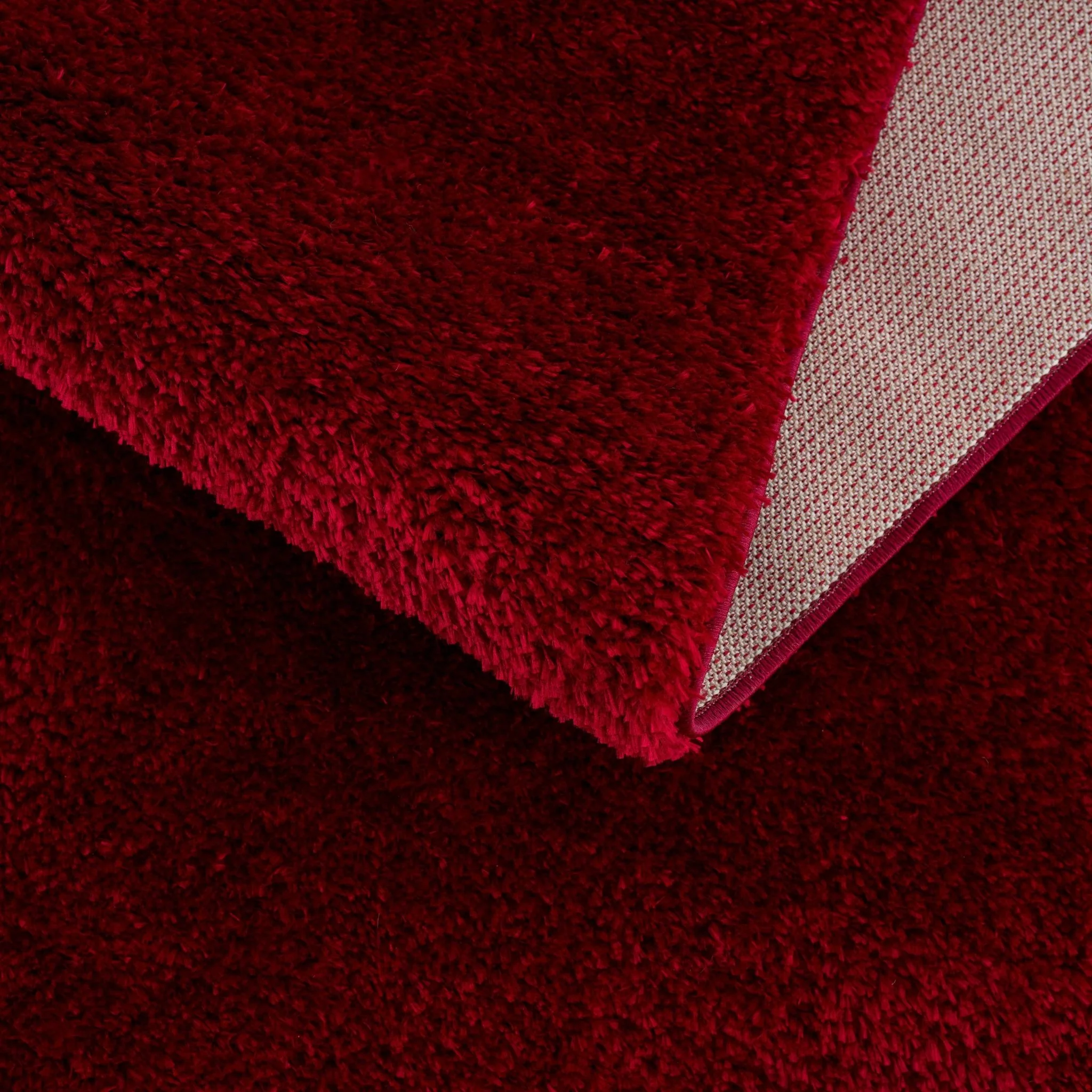 Modern Solid Maroon Plush Pile Moroccan Area Rug - Image 8