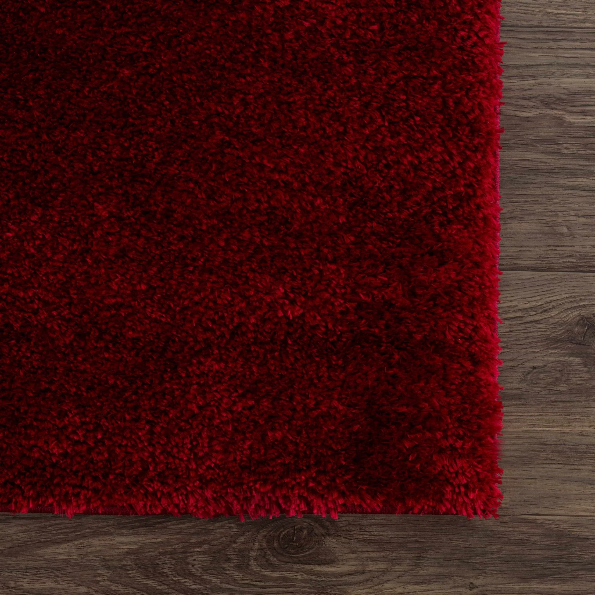 Modern Solid Maroon Plush Pile Moroccan Area Rug - Image 9