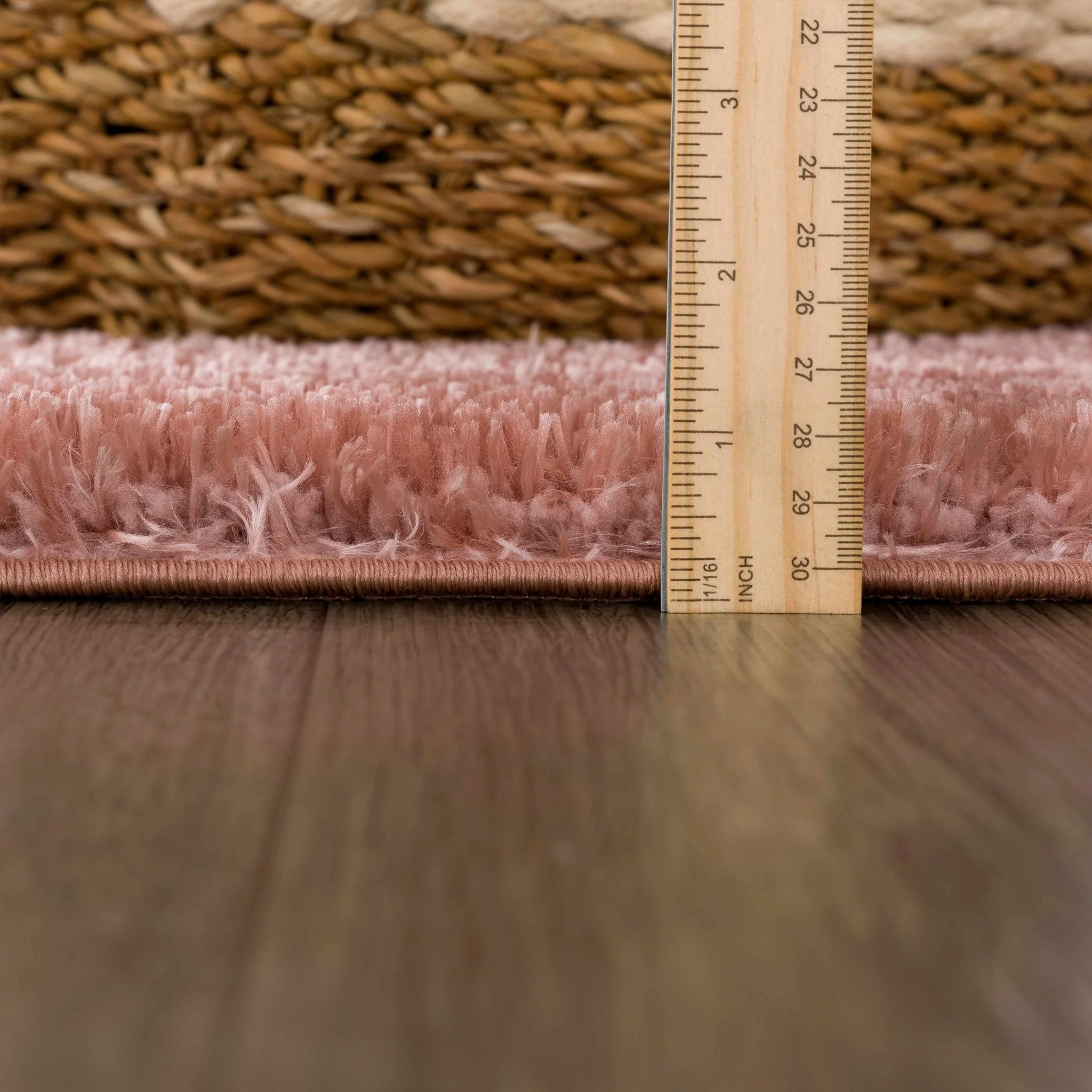 Modern Solid Peach Plush Pile Moroccan Style Area Rug - Image 10